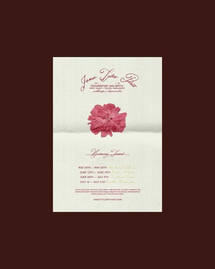 Inspired by stacked up journals with pressed wild flowers between the pages, sparkly craft nights on friday evenings, your sweet sweet inner child, grainy camcorders being passed amongst guests, the old oak tree in your backyard, a wedding bouquet ma