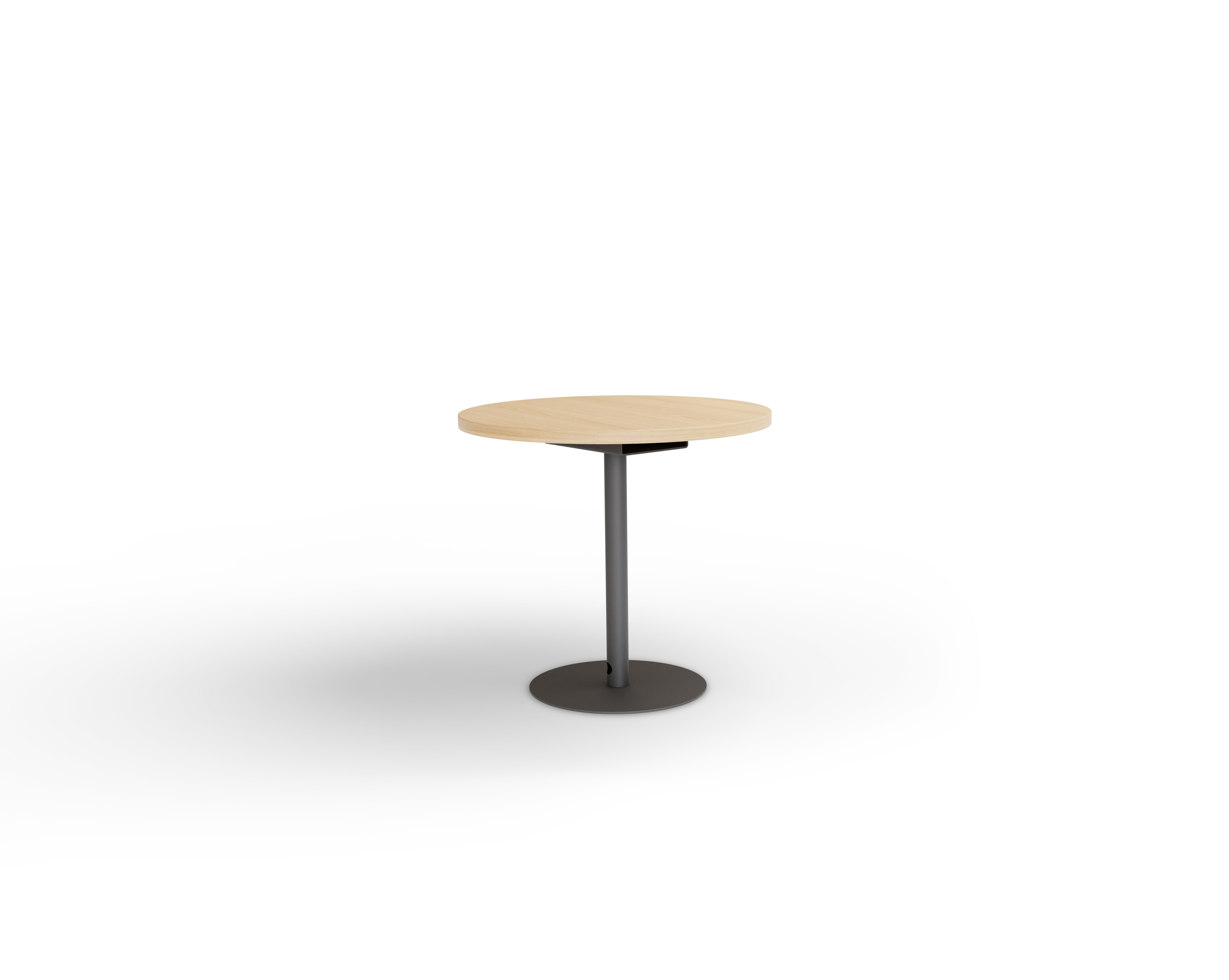 CF-PWRD1-20 BLACK FINISH WITH 30" ROUND RIFT WHITE OAK VENEER TOP