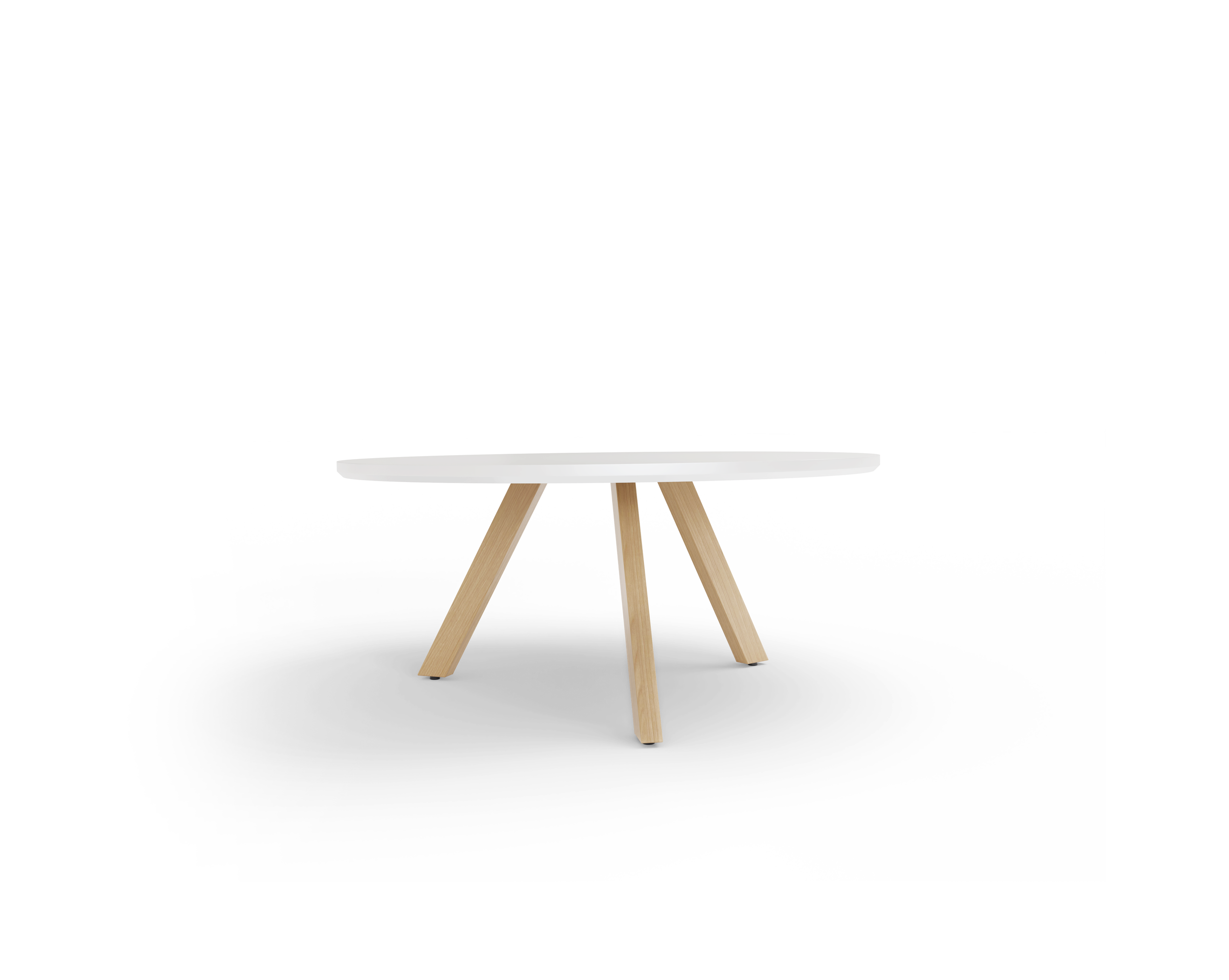 2063-SS IN DESIGNER WHITE SOLID SURFACE TOP WITH RIFT CUT WHITE OAK LEGS