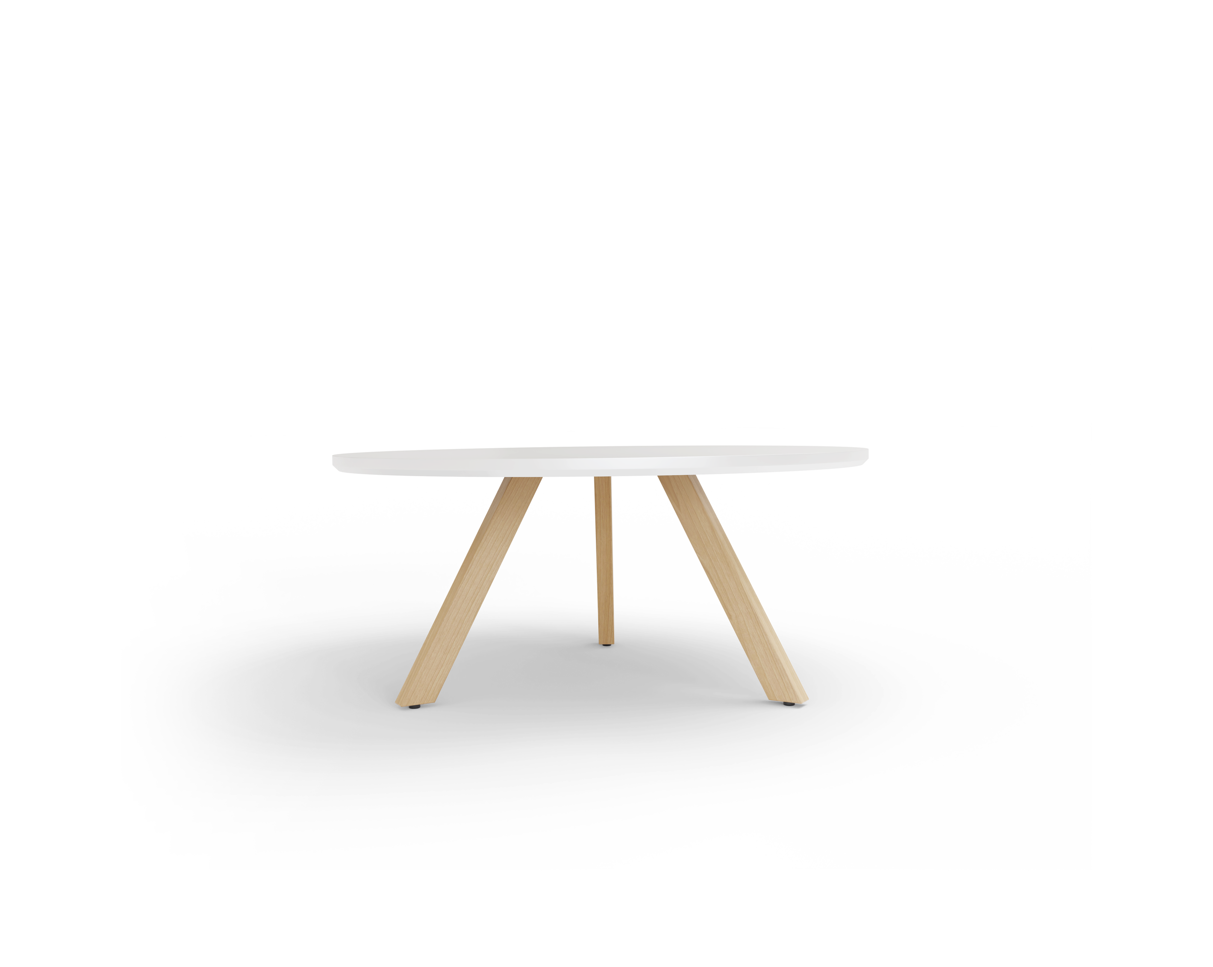 2063-SS IN DESIGNER WHITE SOLID SURFACE TOP WITH RIFT CUT WHITE OAK LEGS
