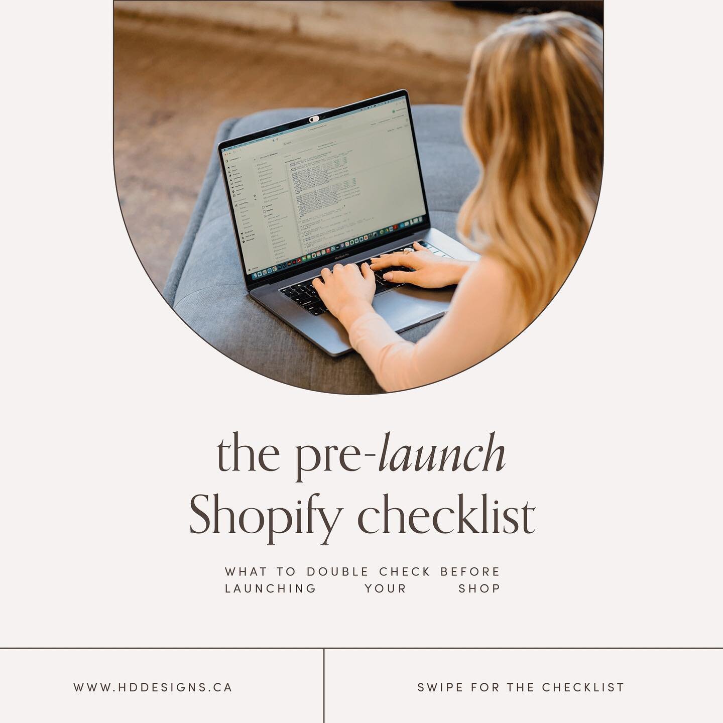 Here is a quick Shopify pre-launch checklist before your store is live ✨

✔️Links
Test all links! Make sure all of your navigation links, buttons, in-line links and social icons are set up and working. Also making sure the proper link leads to the co