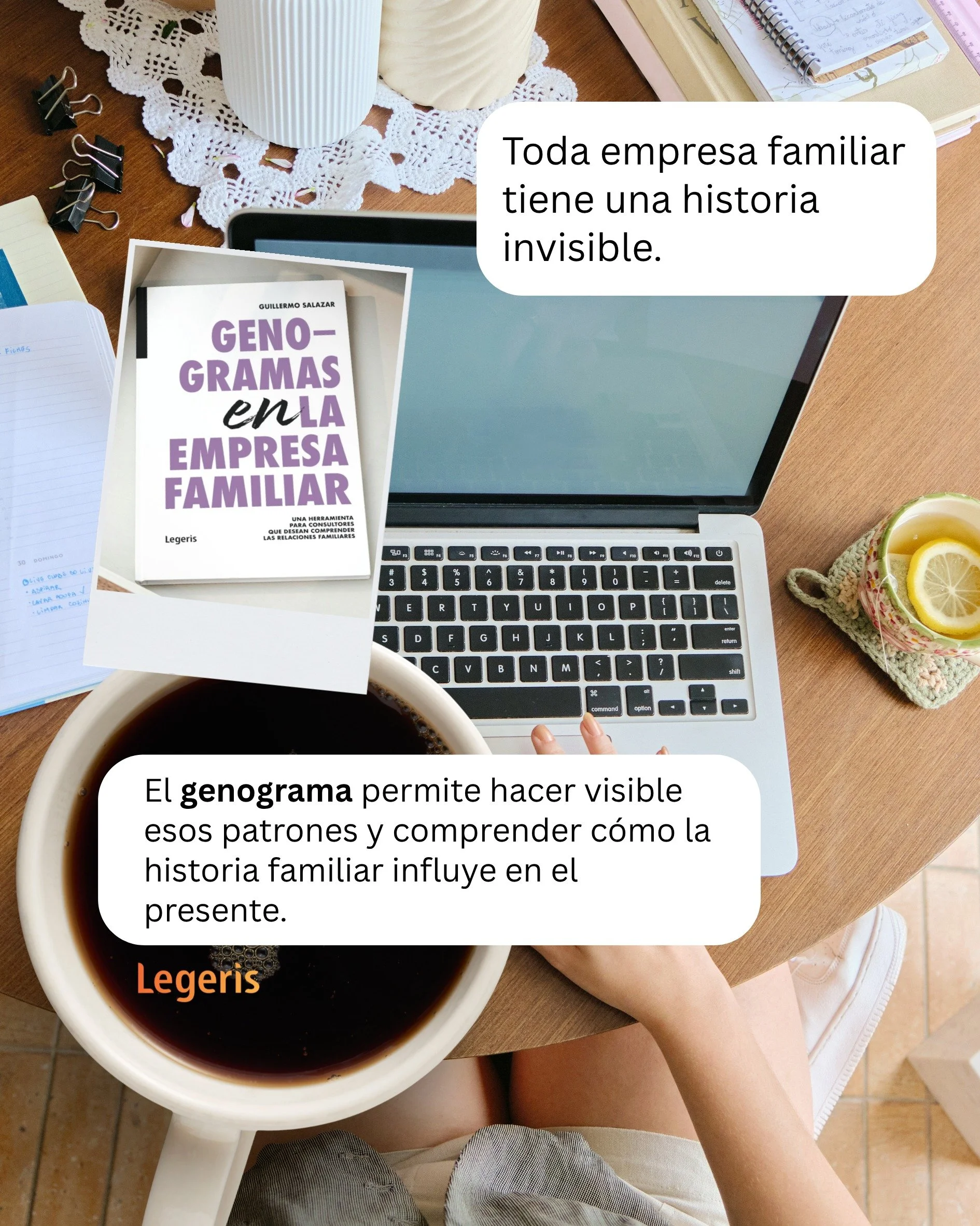 Las empresas familiares se comprenden desde sus v&iacute;nculos, historias y patrones relacionales, no solo desde los n&uacute;meros.
Genogramas en la Empresa Familiar es una obra &uacute;nica y especializada que propone una forma visual y sist&eacut