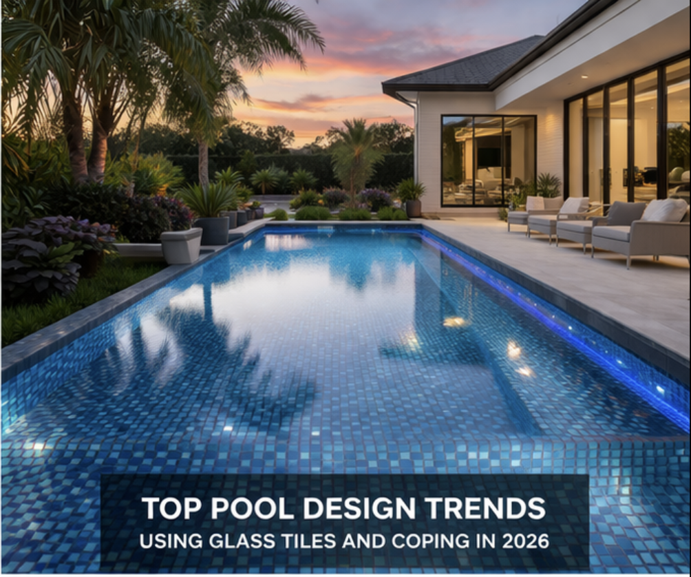 Top Pool Design Trends Using Glass Tiles and Coping in 2026