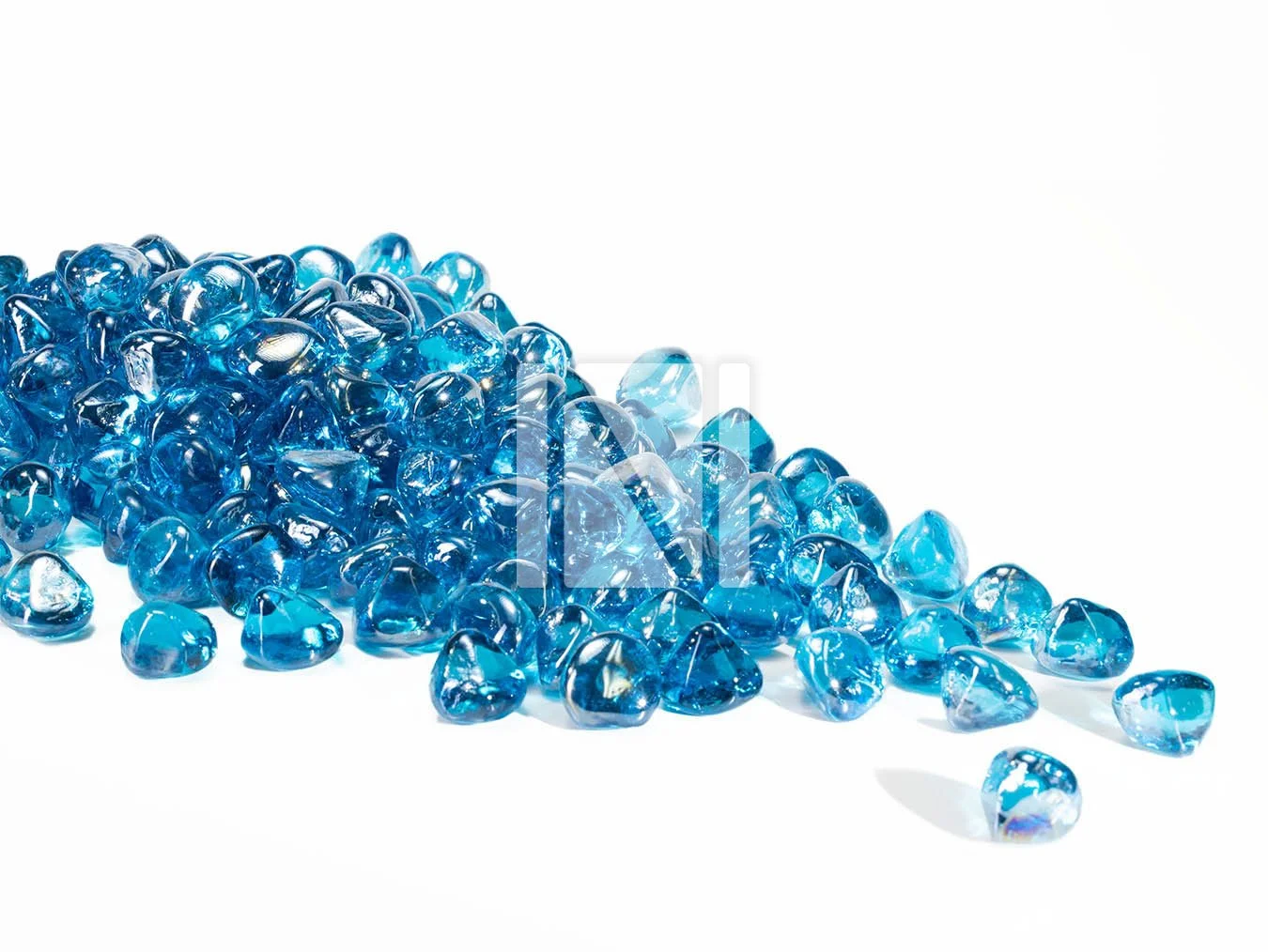 Light Blue Diamond Glass Pebbles