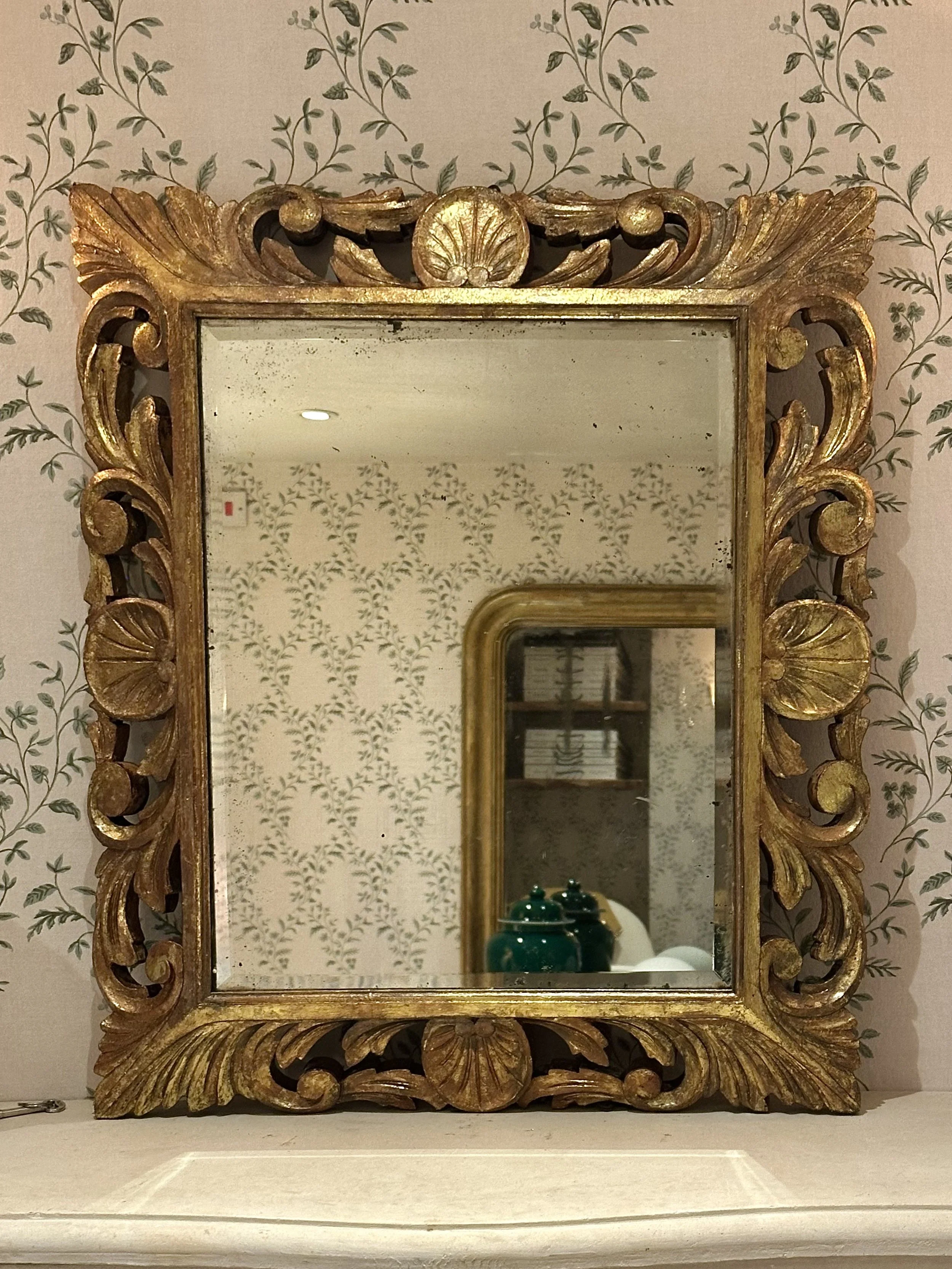 English George II Period Rococo Giltwood Mirror, Circa 1750