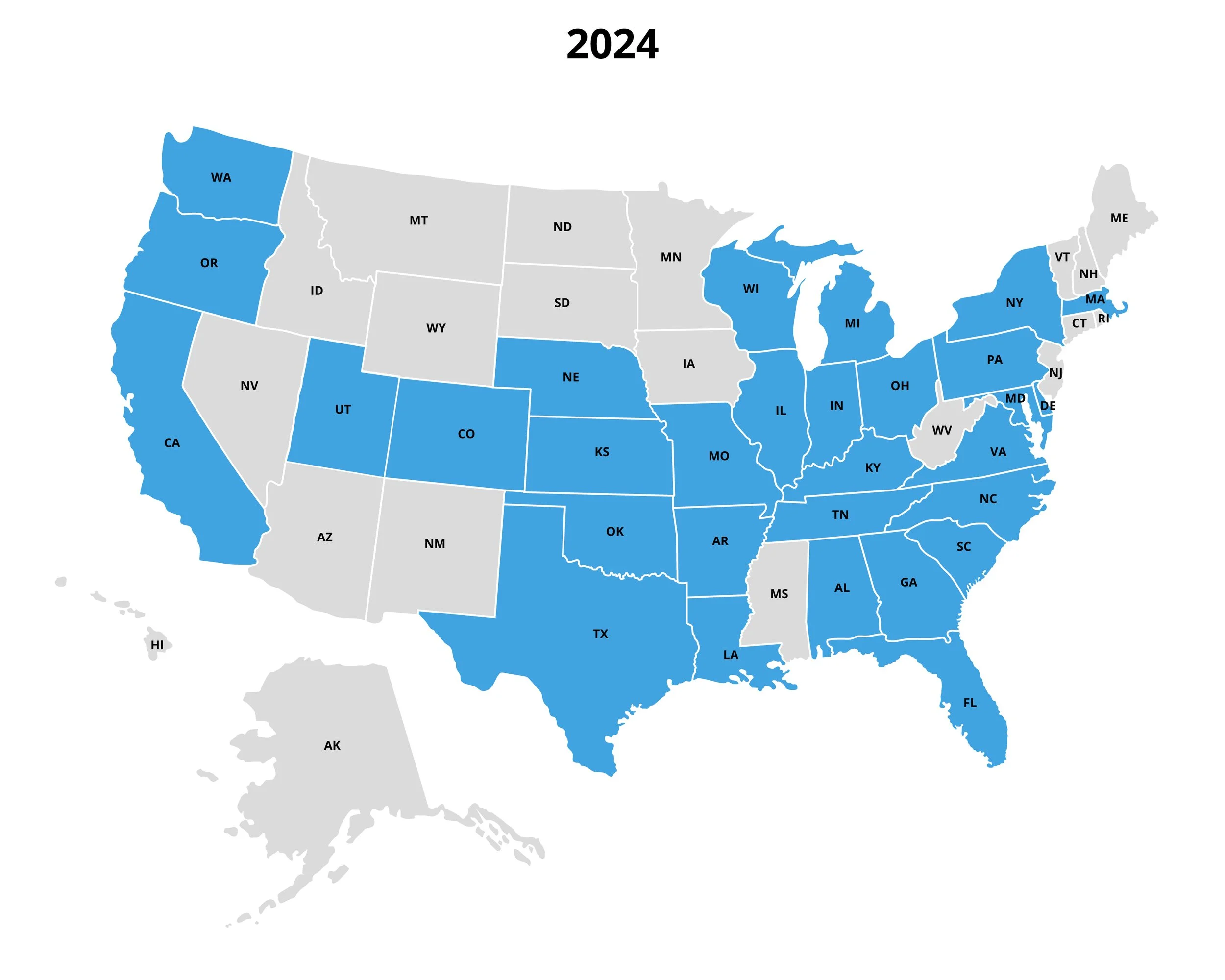 88 Grantees across 30 states assisted in 2024