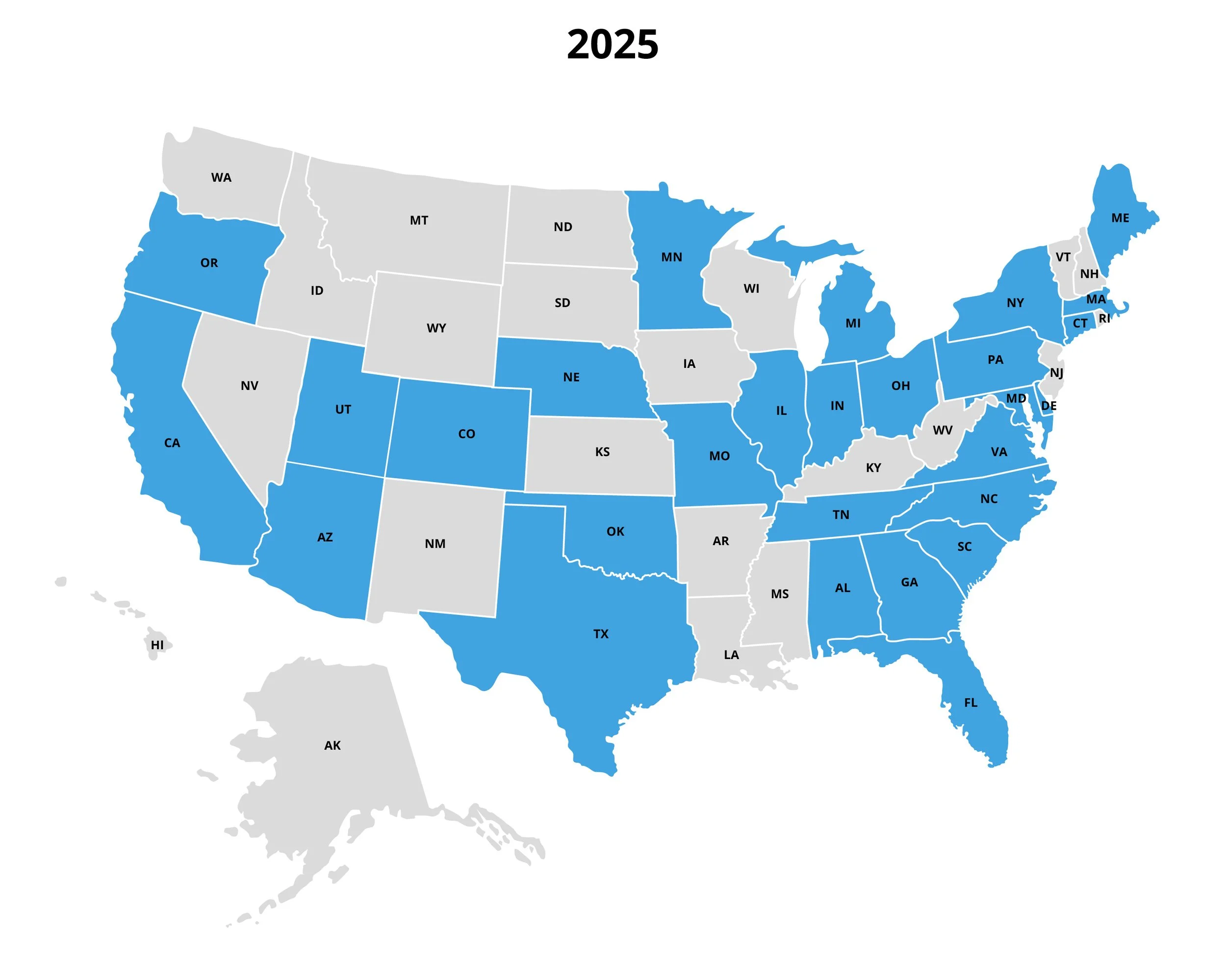 106 Grantees across 29 states assisted in 2025