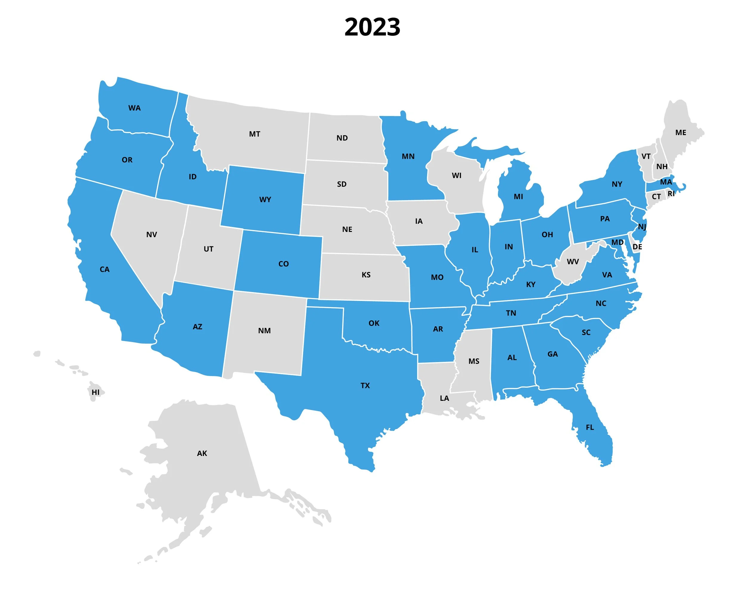 71 Grantees across 29 states assisted in 2023