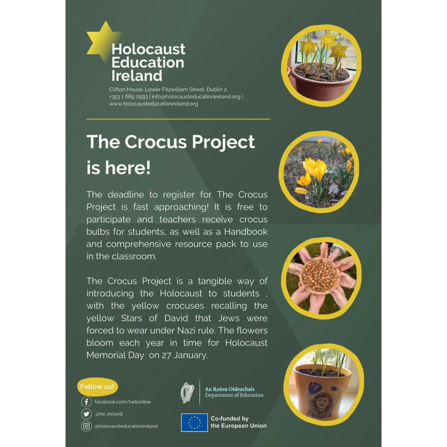 Calling all teachers 📚 Don't miss out on this blooming opportunity! 🌸 Registration for the #CrocusProject is now open. Embrace a meaningful educational journey with us and let your students creativity blossom!

Click the link in our bio to register