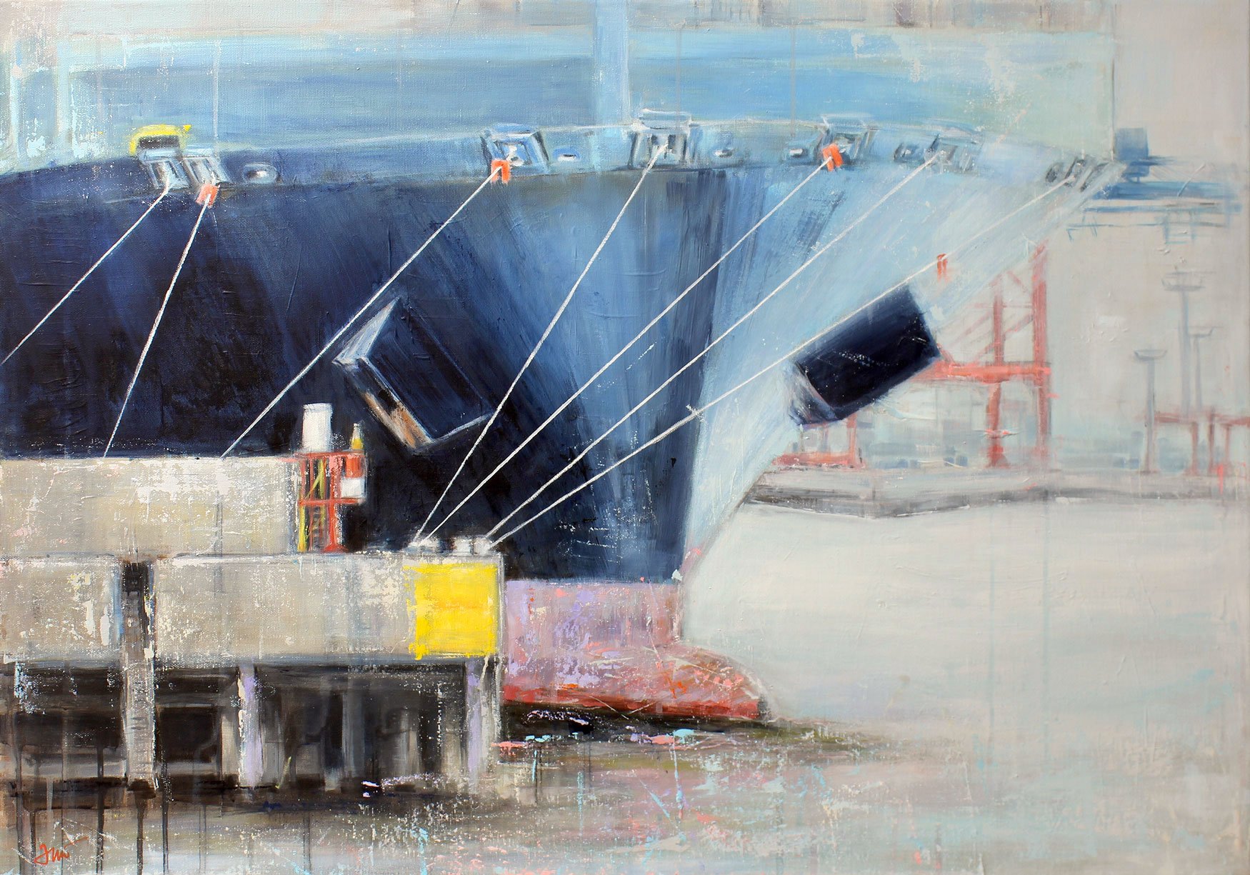 Blaues Schiff, angelegt