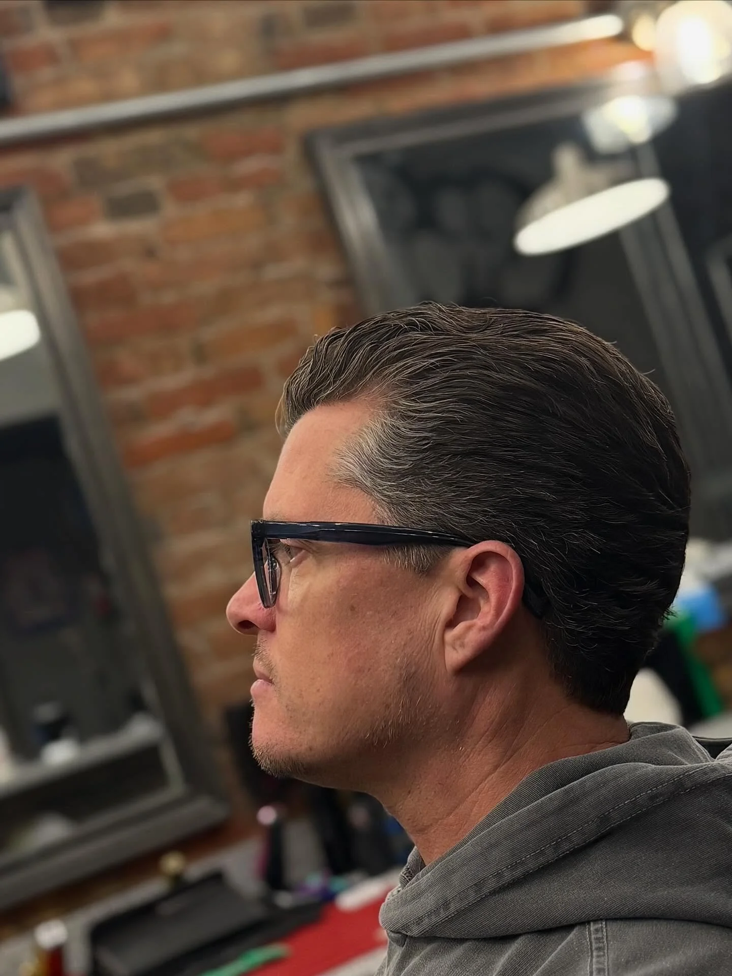 Not every barber gets to sit in the chair, but when Mike does, Jose makes it count.

Mike keeps it classic&mdash;clean taper, natural movement, and enough length to let that thick hair do its thing.

Not a bad chair to sit in when the other guy holdi