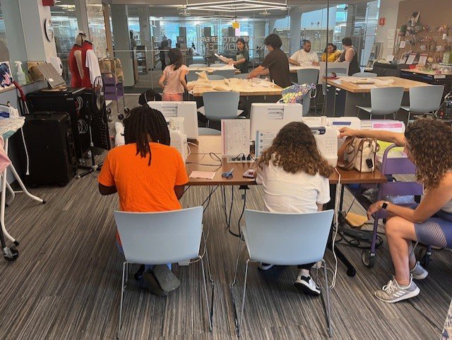 Teen Sewing Club at Worcester Public Library Central Branch.