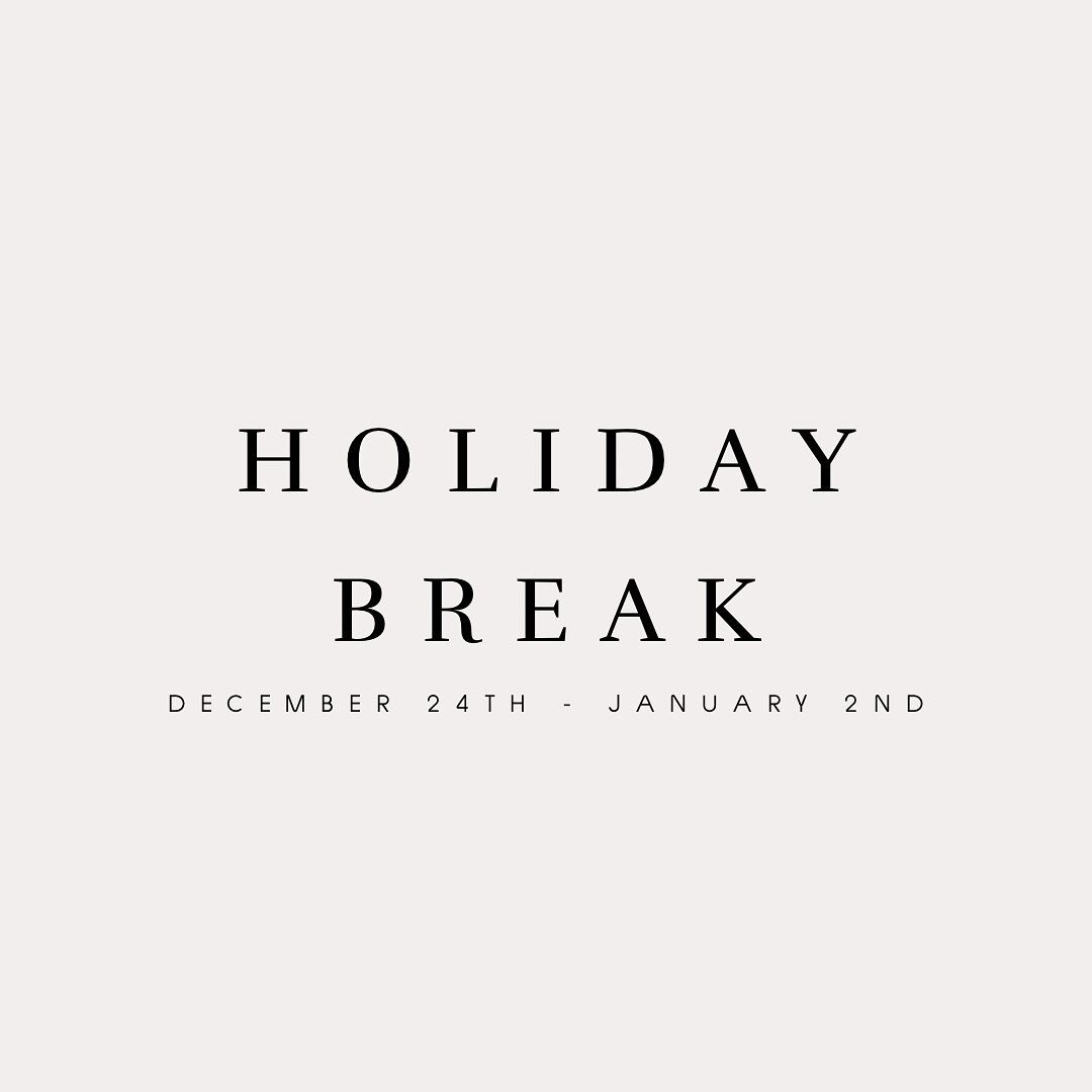 We will be closed from 12/24 - 1/2 to give our stylists some much deserved relaxation + family time after a busy and fun holiday season!

In the mean time, if you&rsquo;re needing gift cards or product recommendations our doors are open Monday-Saturd