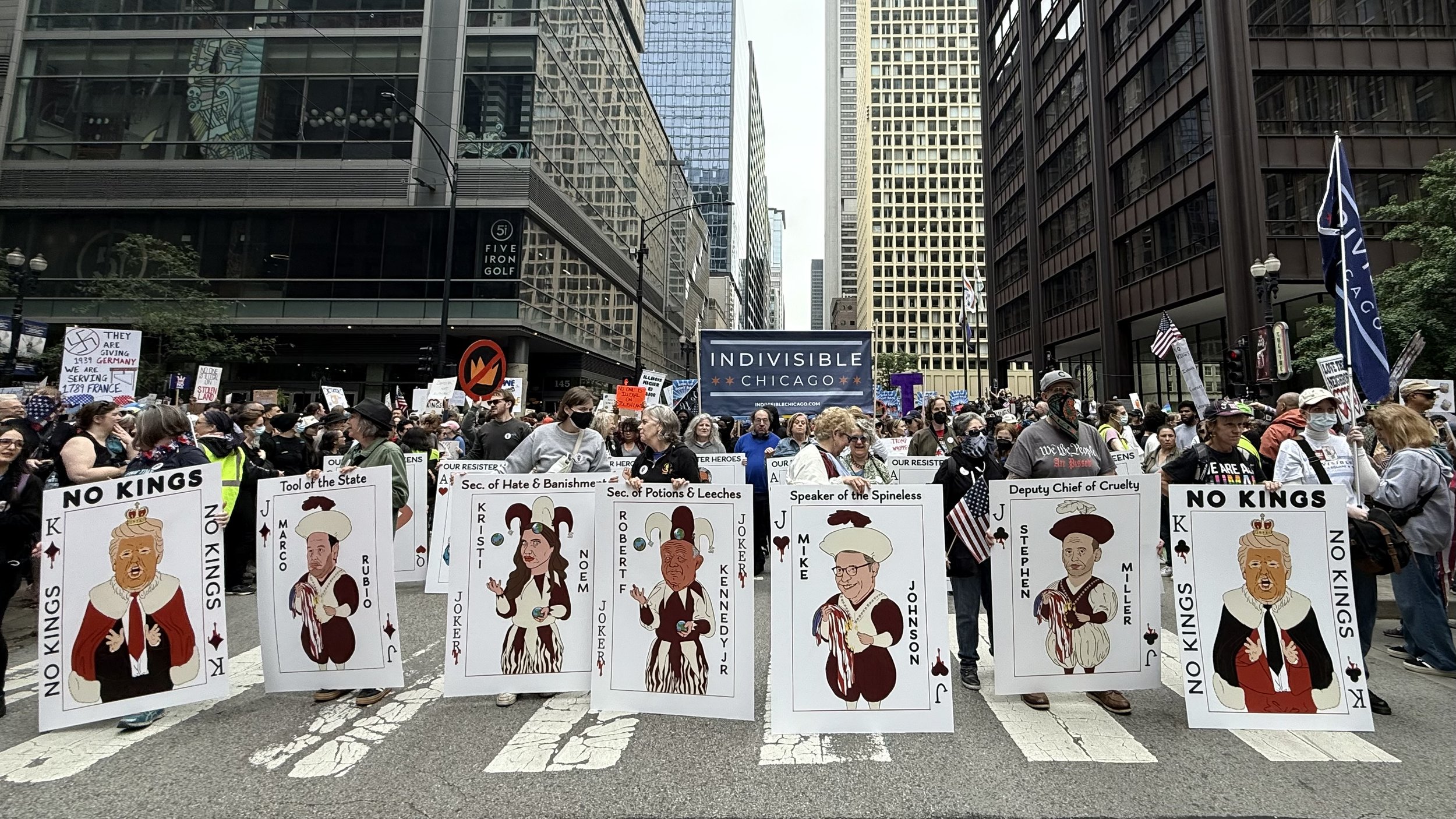 Indivisible Chicago at the No Kings march in June 2025