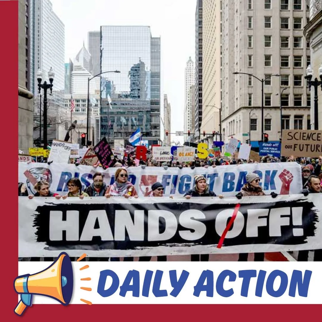 Thursday, March 19 - No Kings Chicago 3/28 / Stop DOJ from Shielding Its Lawyers / Support Tax Justice