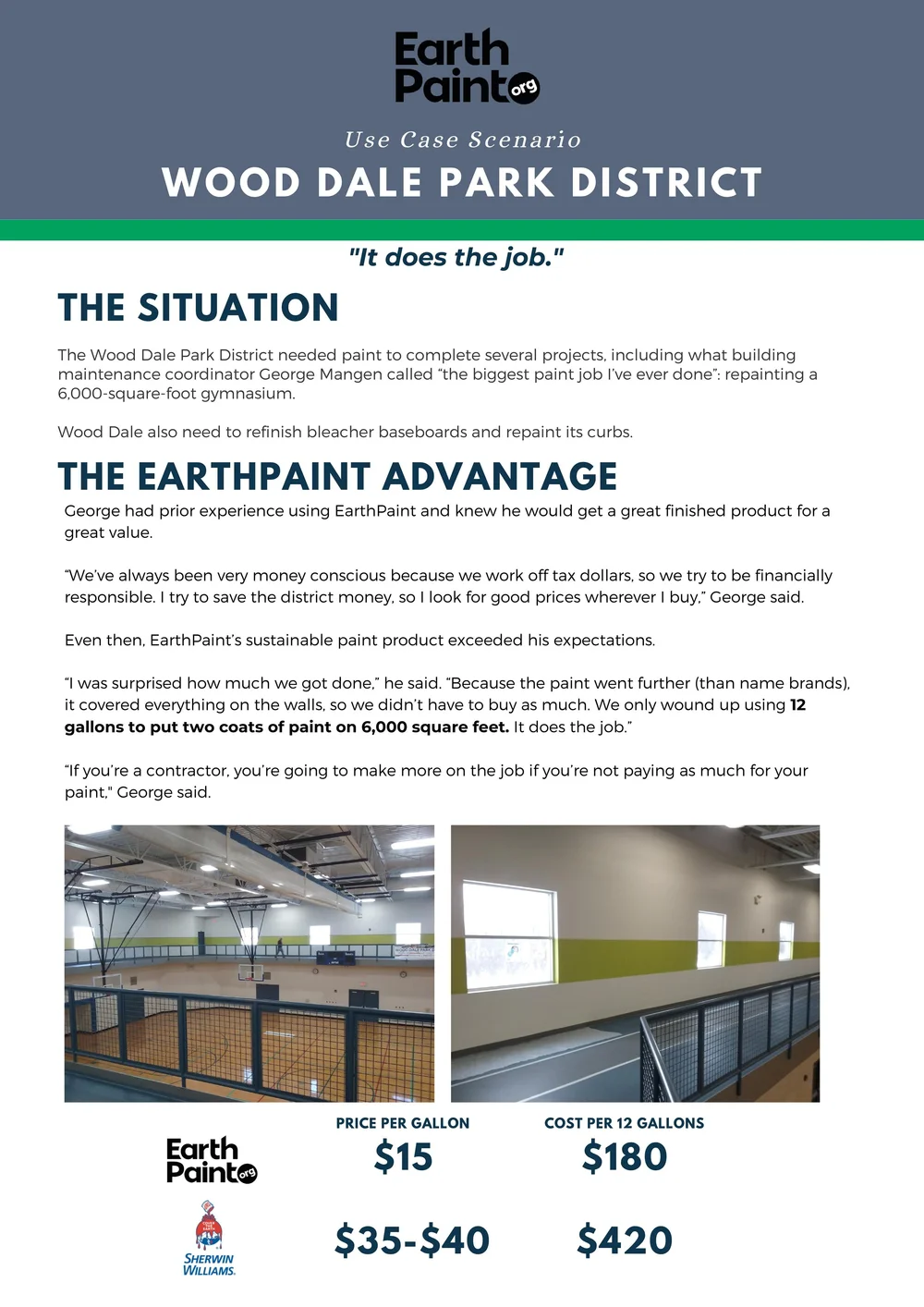 Wood Dale Park District case study — EarthPaint Highquality recycled