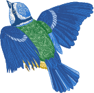 Blue and green embroidered butterfly patch