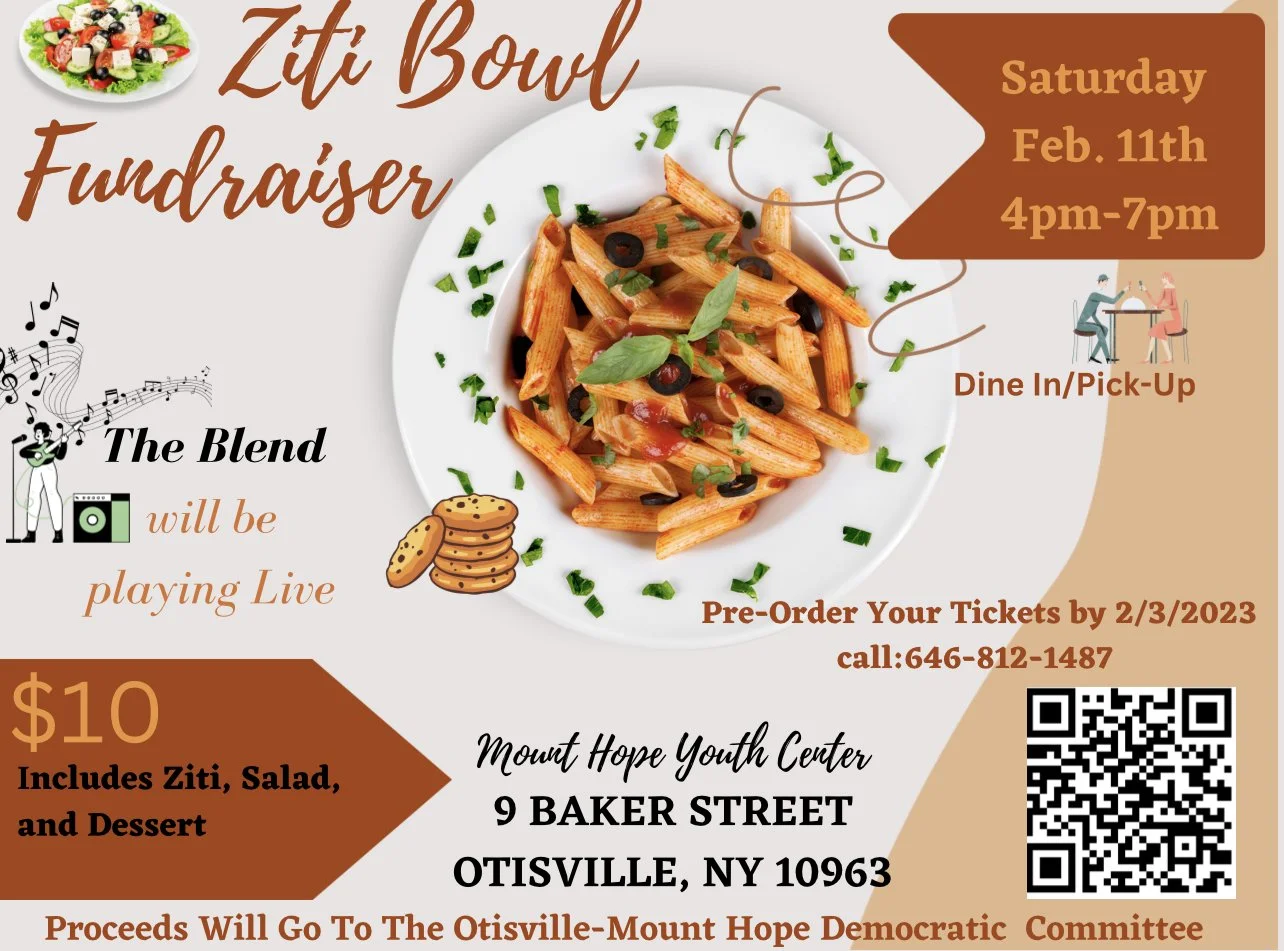 Ziti Bowl Fundraiser - Otisville Mt. Hope Democratic Committee