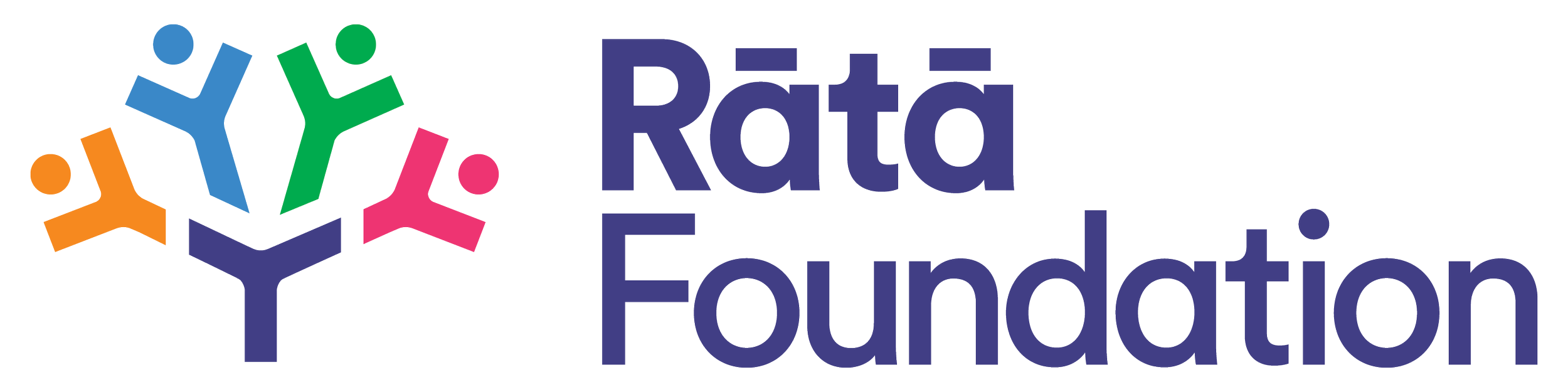 Colorful logo of Rota Foundation featuring abstract human figures in orange, blue, green, and pink, with the foundation's name in bold dark blue text.