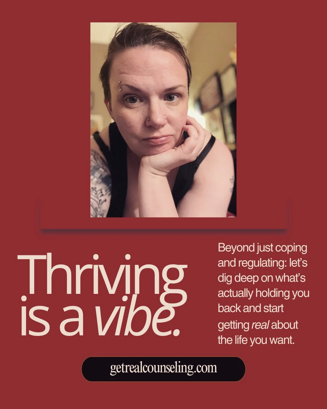 Stuck in a loop of coping from one moment to the next? Expert at regulating your nervous system, but finding that you're having to do it an awful lot? I get that - I've been there too. Ready to dig deeper? Let's chat. janae@getrealcounseling.com
getr