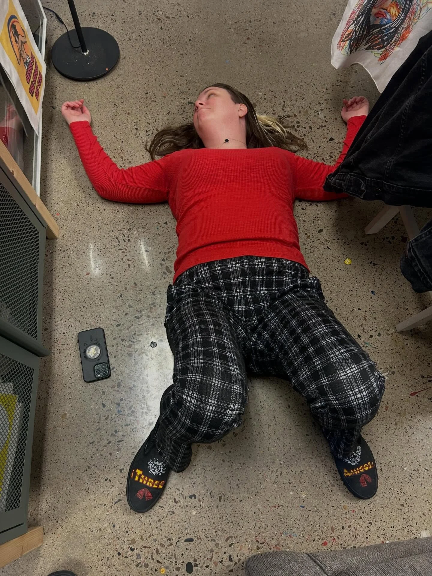 Intuitive self-care between sessions yesterday. 

Sometimes nothing beats a hard floor and a good shoulder stretch. 

#restisresistance