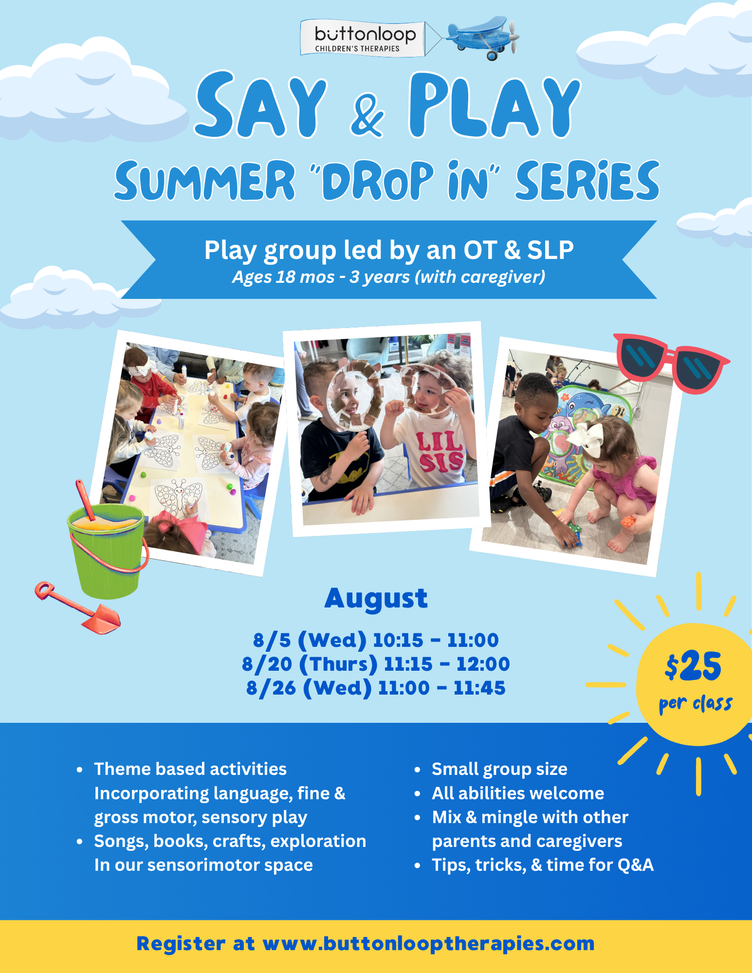 Say and Play Drop In #3 Wednesday August 26th         (11am - 11:45am)
