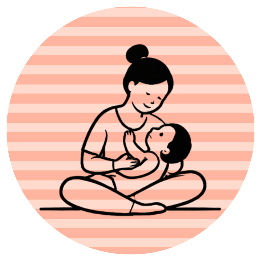 line drawing of a mom and baby for lactation counseling