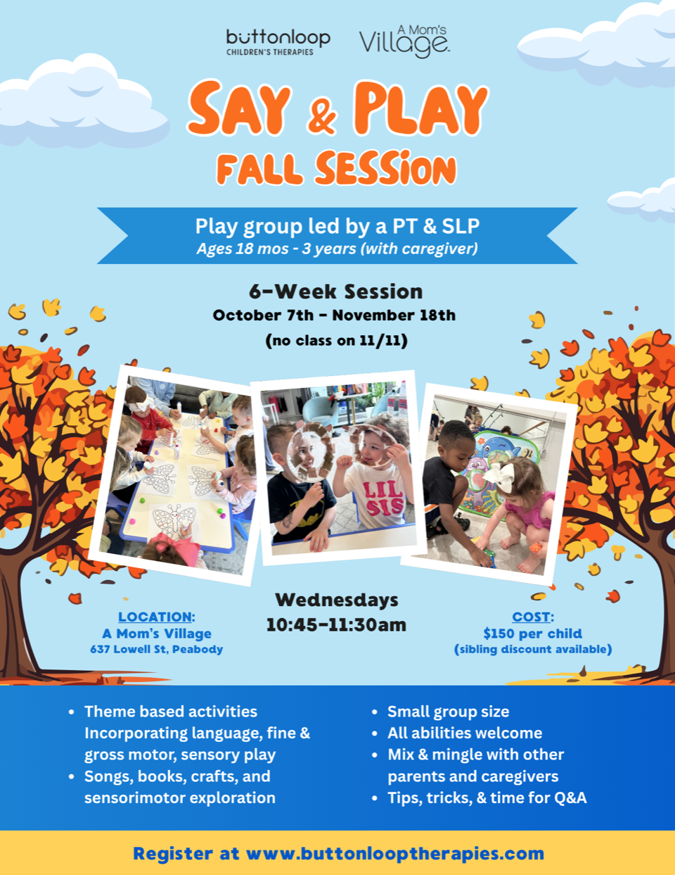 Say and Play Fall Session @ 'A MOM's VILLAGE'