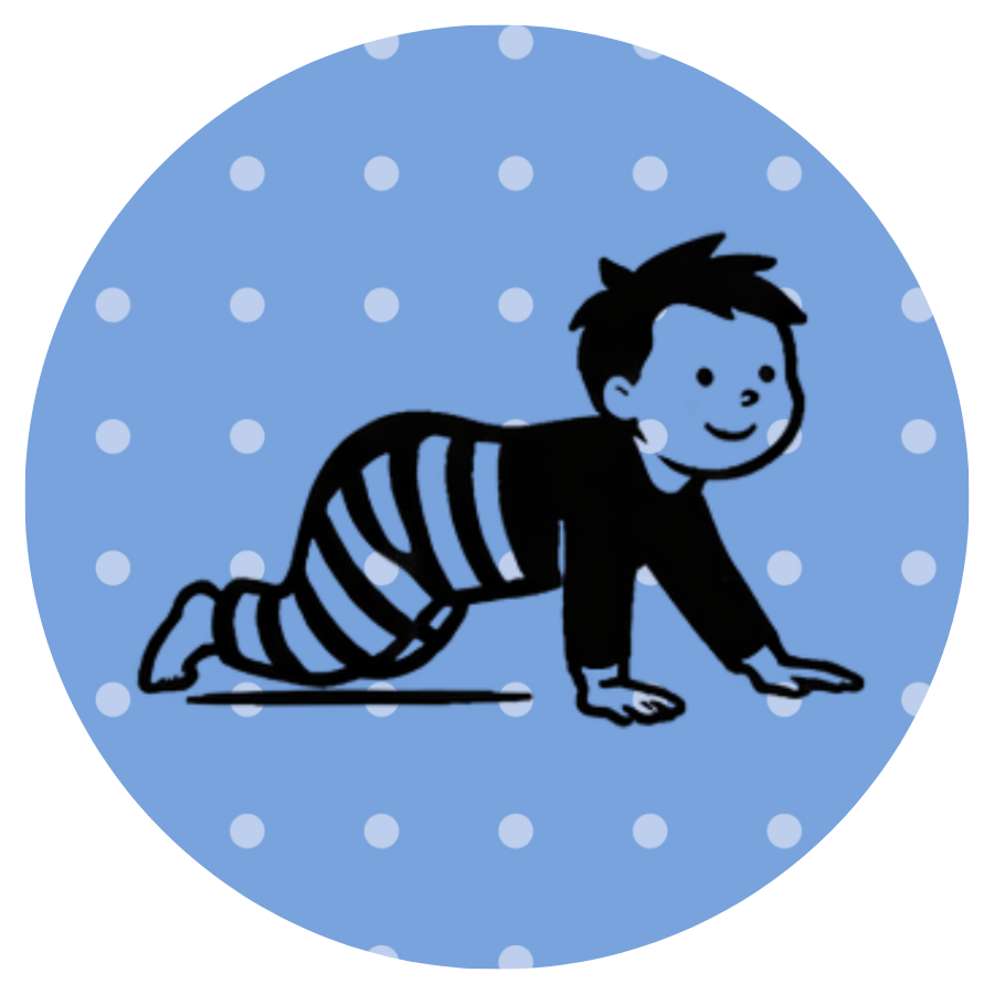 line drawing of a baby crawling for infant services