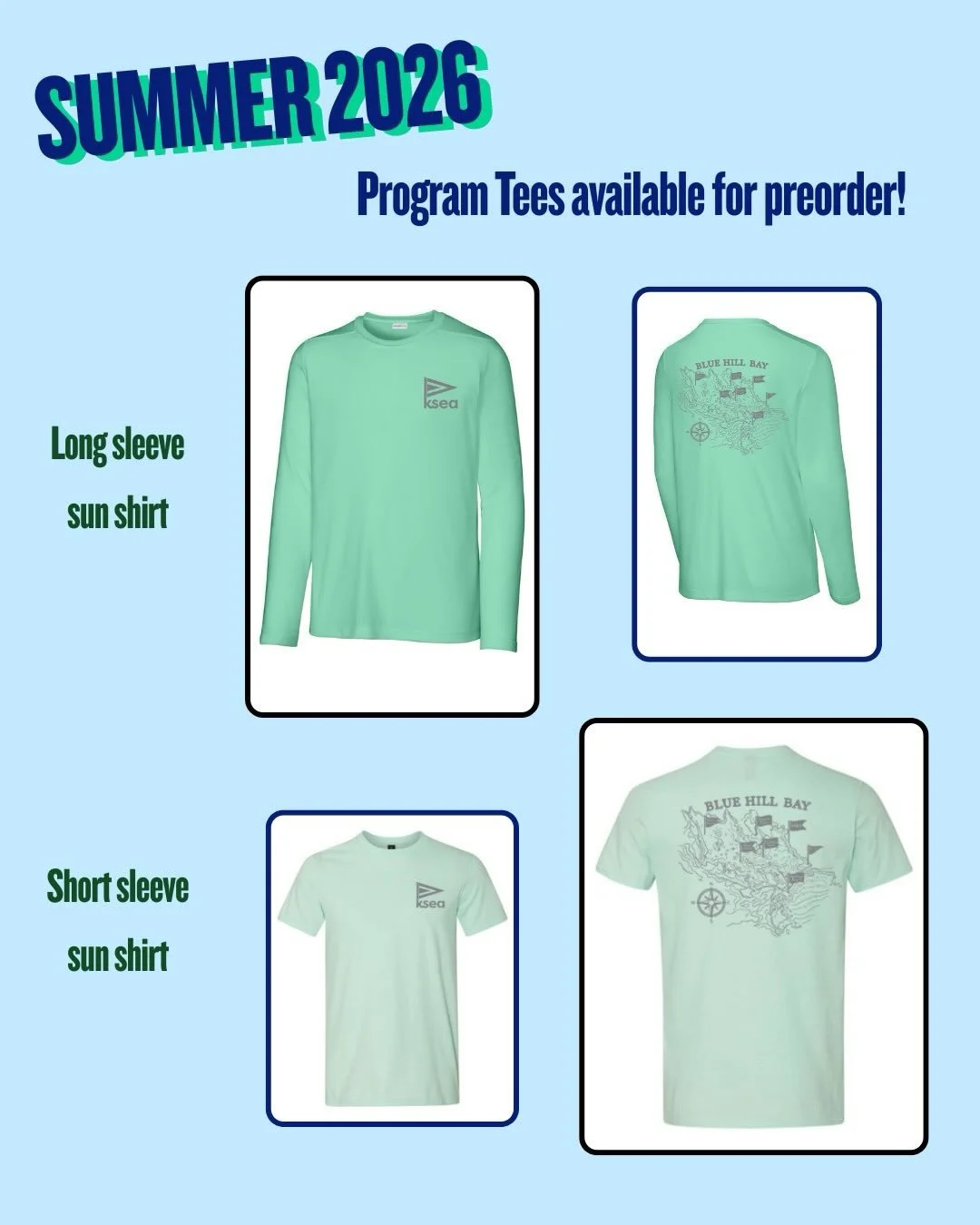 Our Summer 2026 Program Tees are now available to pre-order through the link in our bio!! Tees ordered through this form can be picked up at the KSEA/KYC store during summer session hours ⛵️⛵️

Please note, shirts will need to be paid for when picked