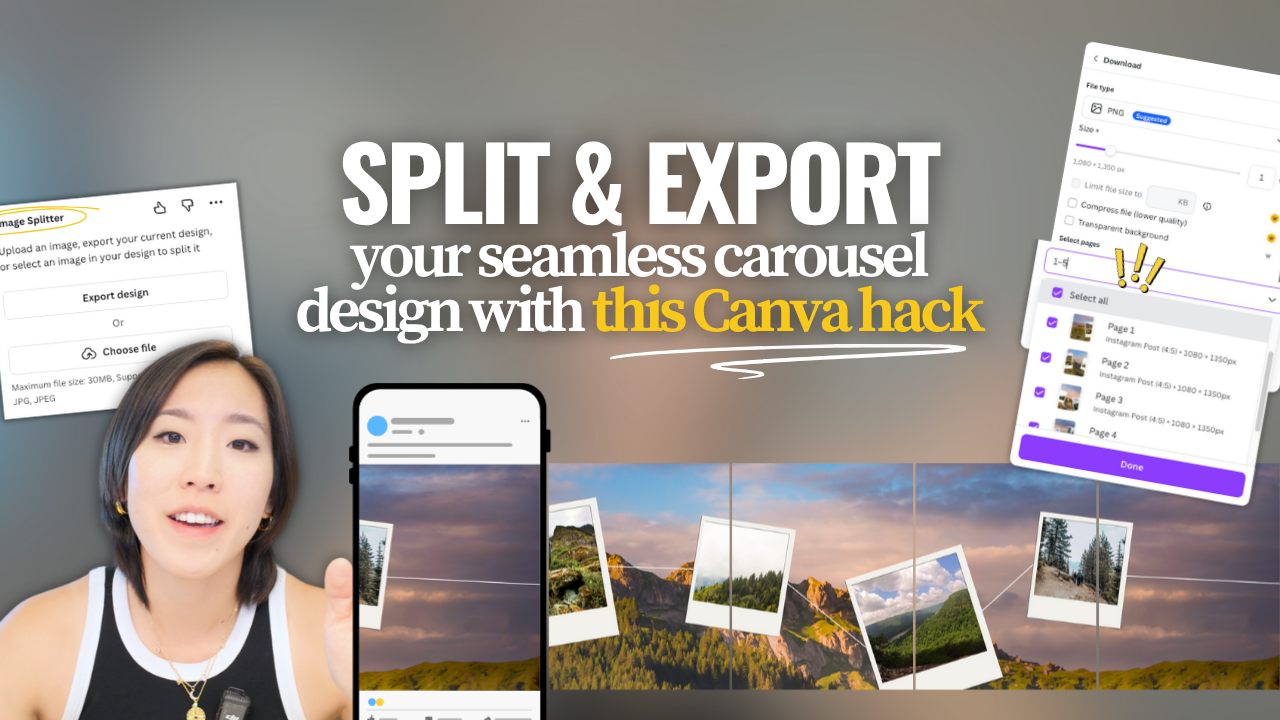 [Canva Tutorial] How To Design &amp; Split a Seamless Instagram Portrait Carousel Post