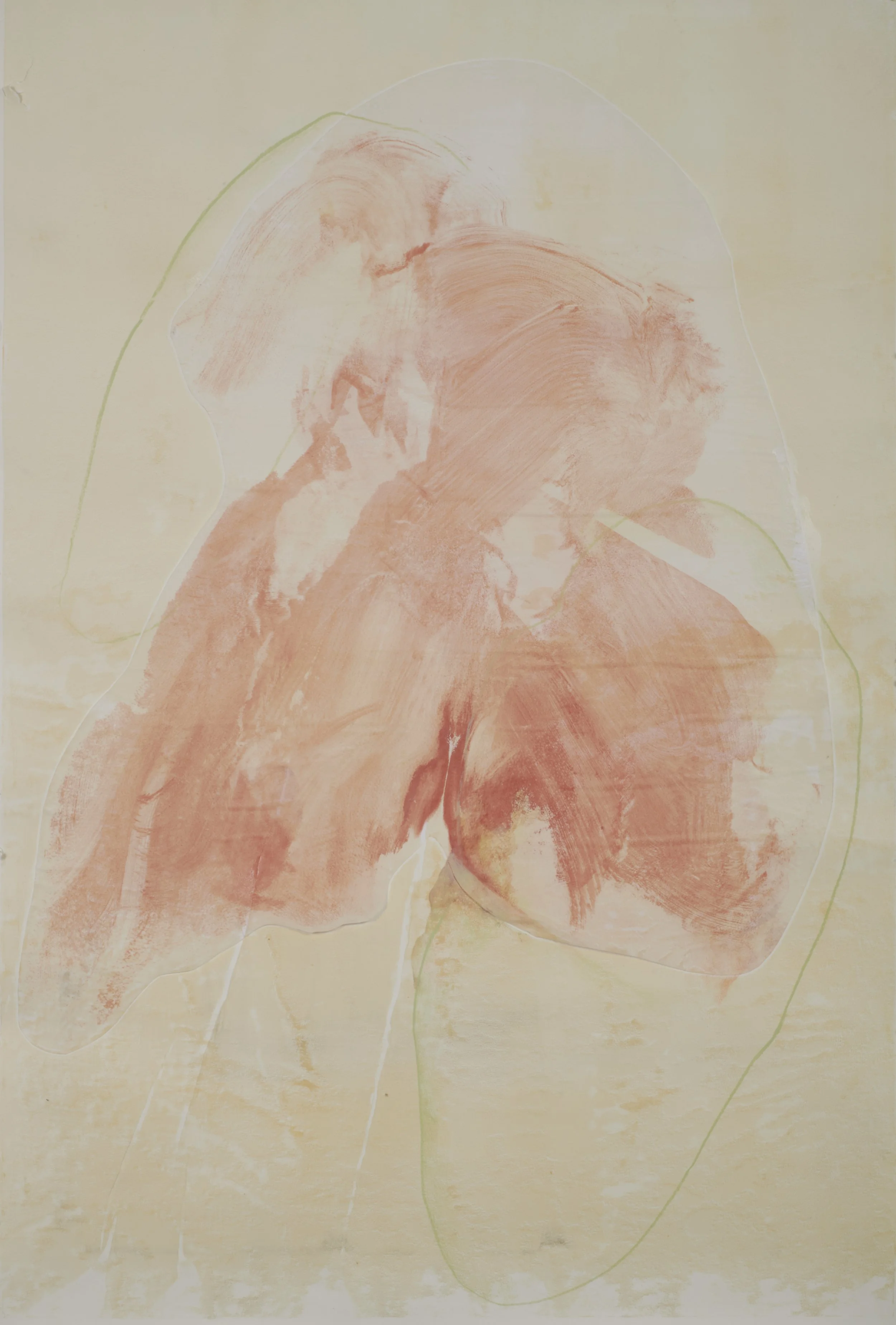 "Untitled (self-portrait)", acrylic body print and coloured pencil, 32 x 48"