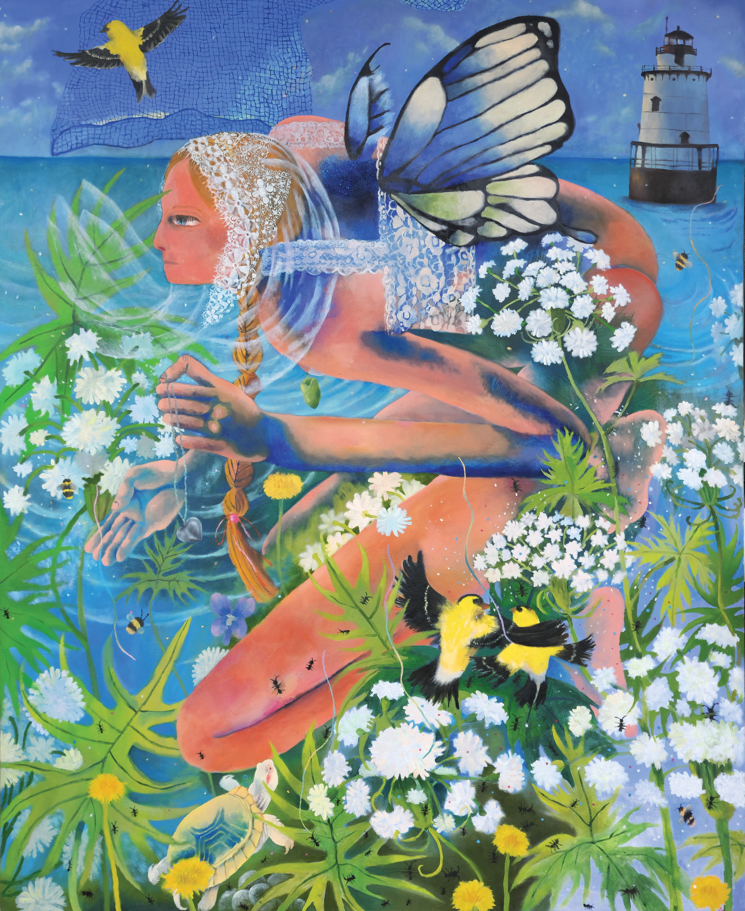Virgin Spring (2024) 60”x48” acrylic and oil on canvas
