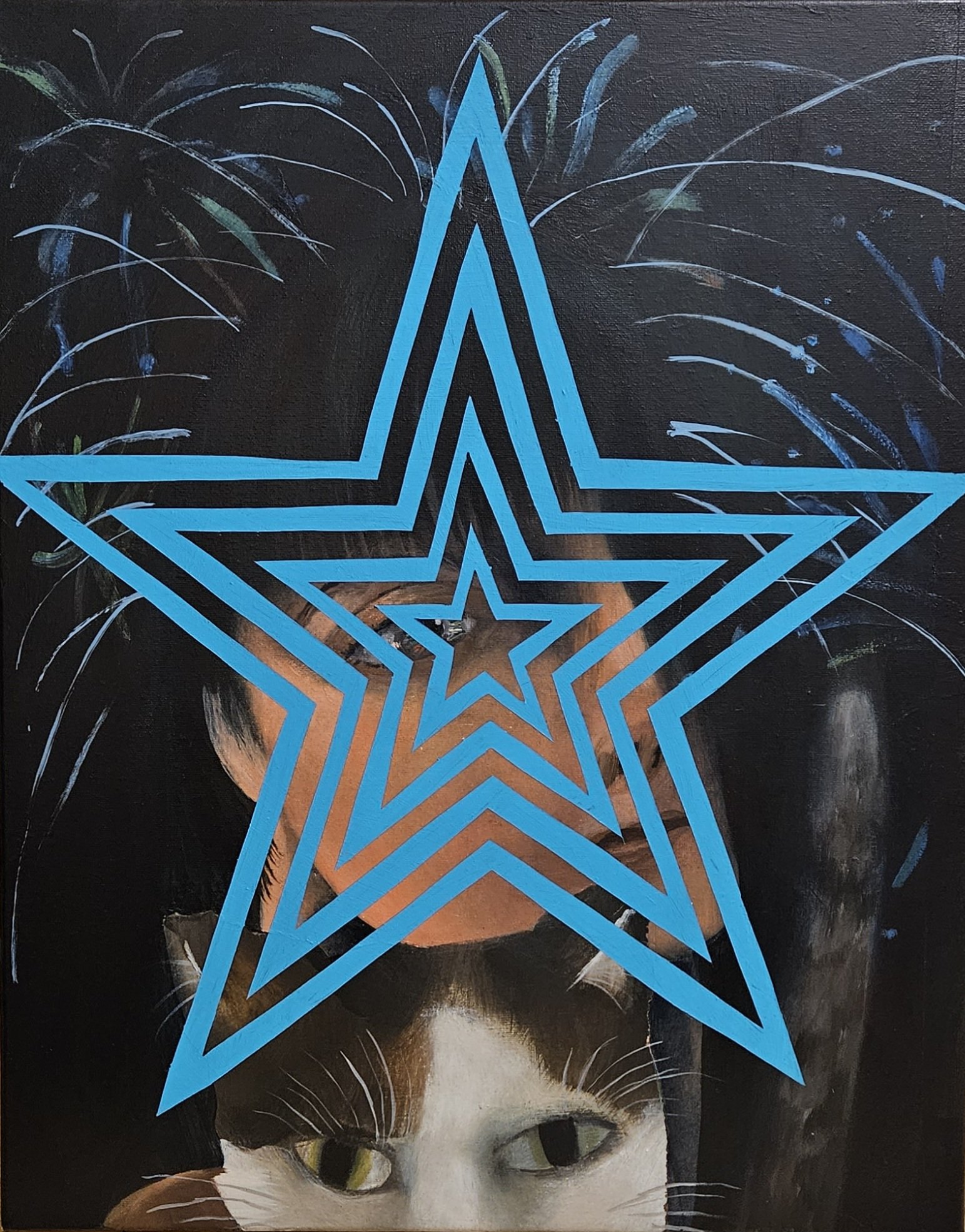 Untitled (2025) 16”x20” acrylic on canvas. Collaboration x Neil Gainer 