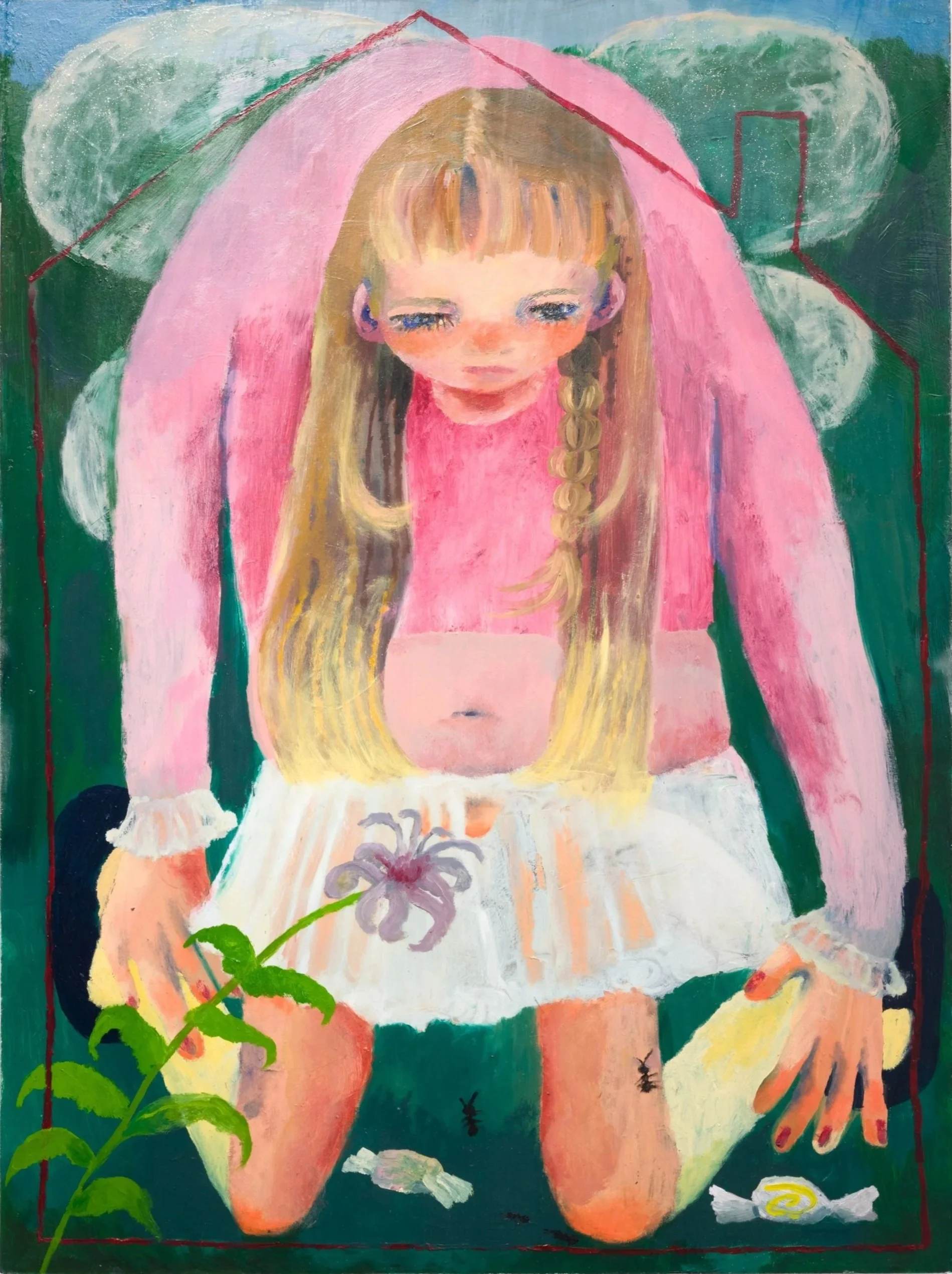 Sharing Candy (2022) 24"x18" oil on masonite