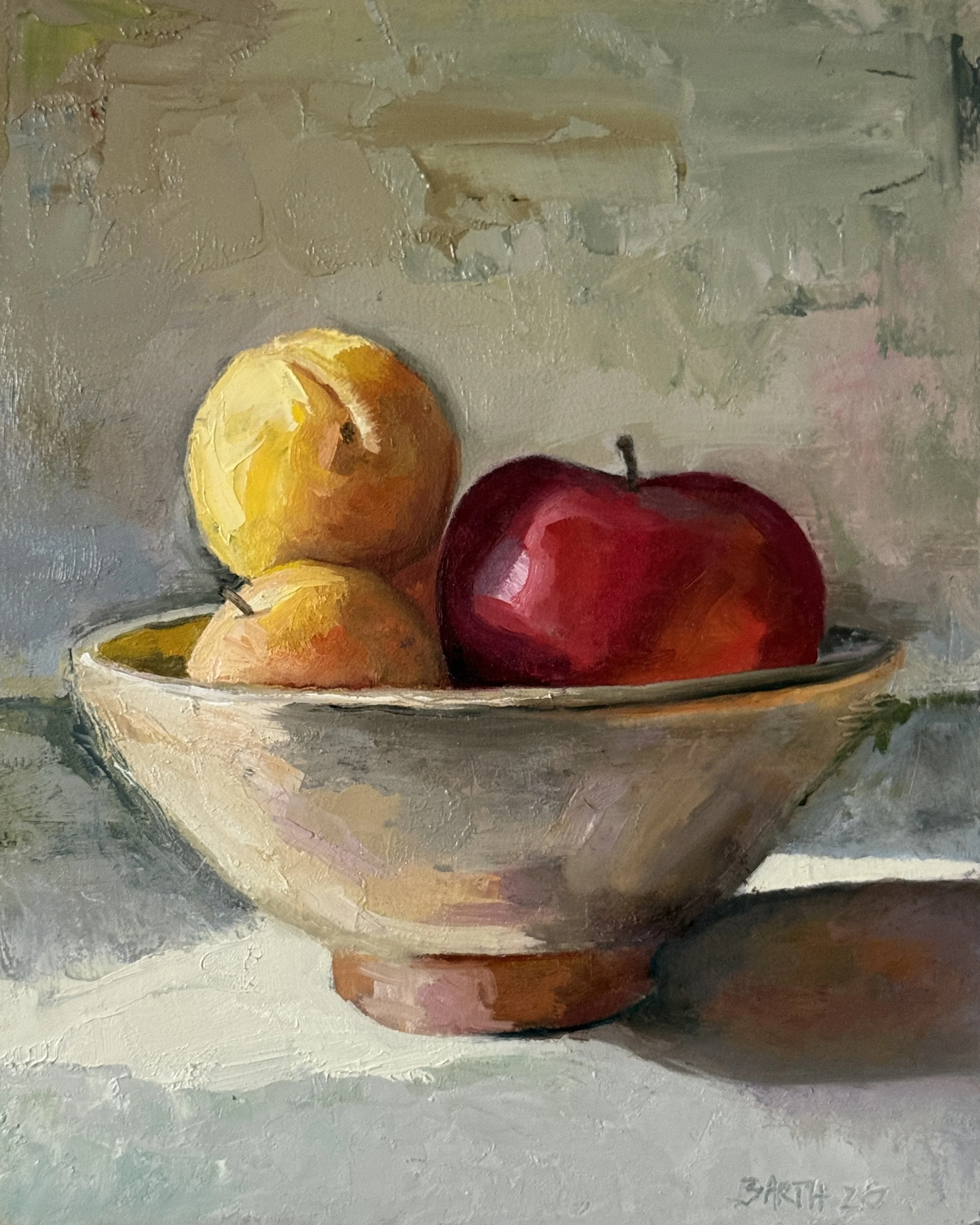 Yellow Plums and Apple