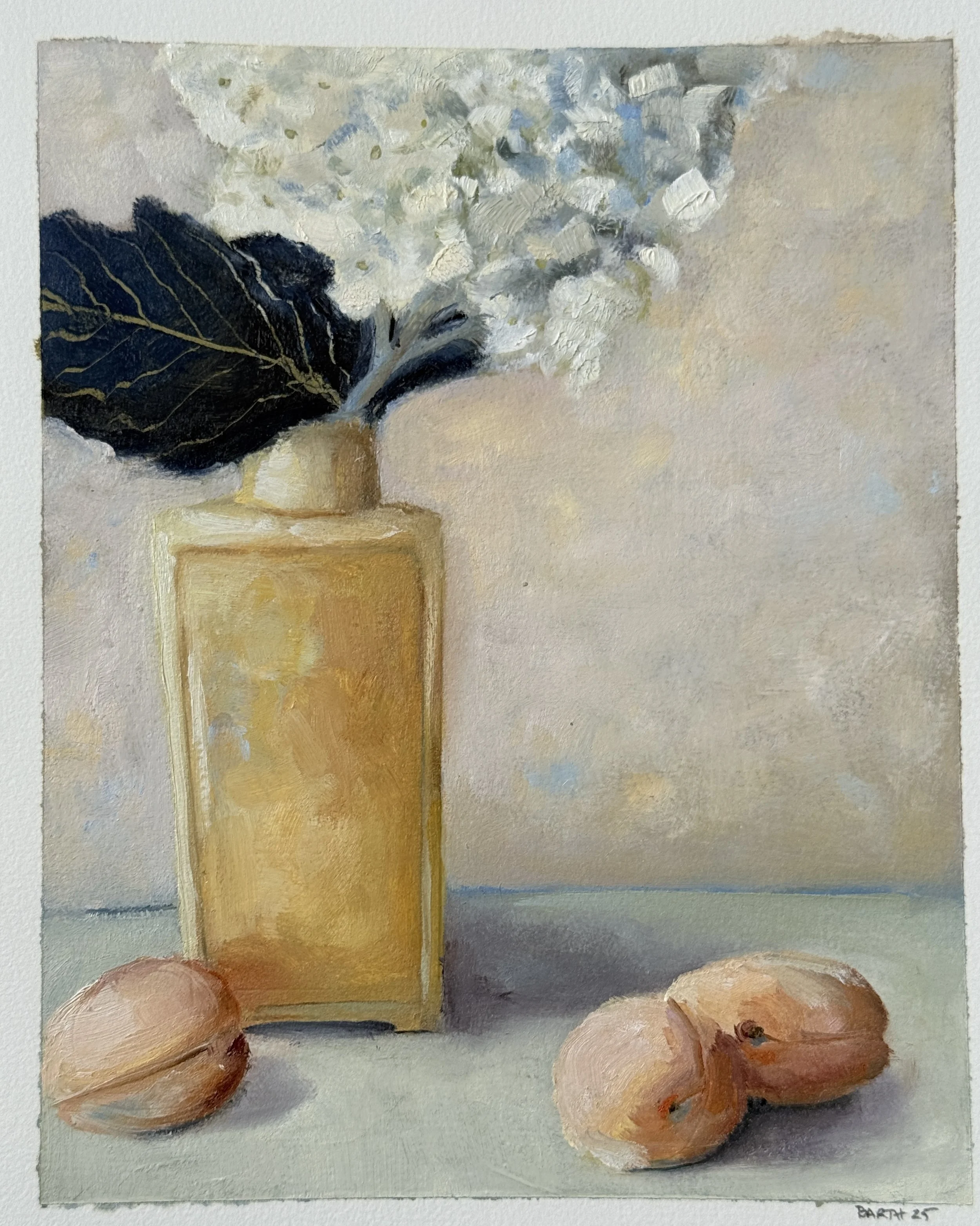Hydrangea -Oil Study on Paper