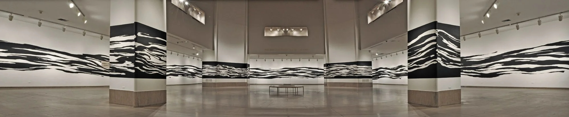 "Enfolding 280 Hours", 2009_masking tape_
installed at Brooklyn Museum,
New York, U.S.A. Photo_ Zake Kim