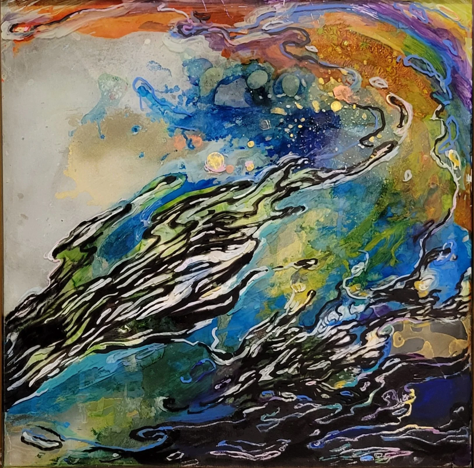 "Untitled", acrylic, ink, 2025 © Sun K. Kwak