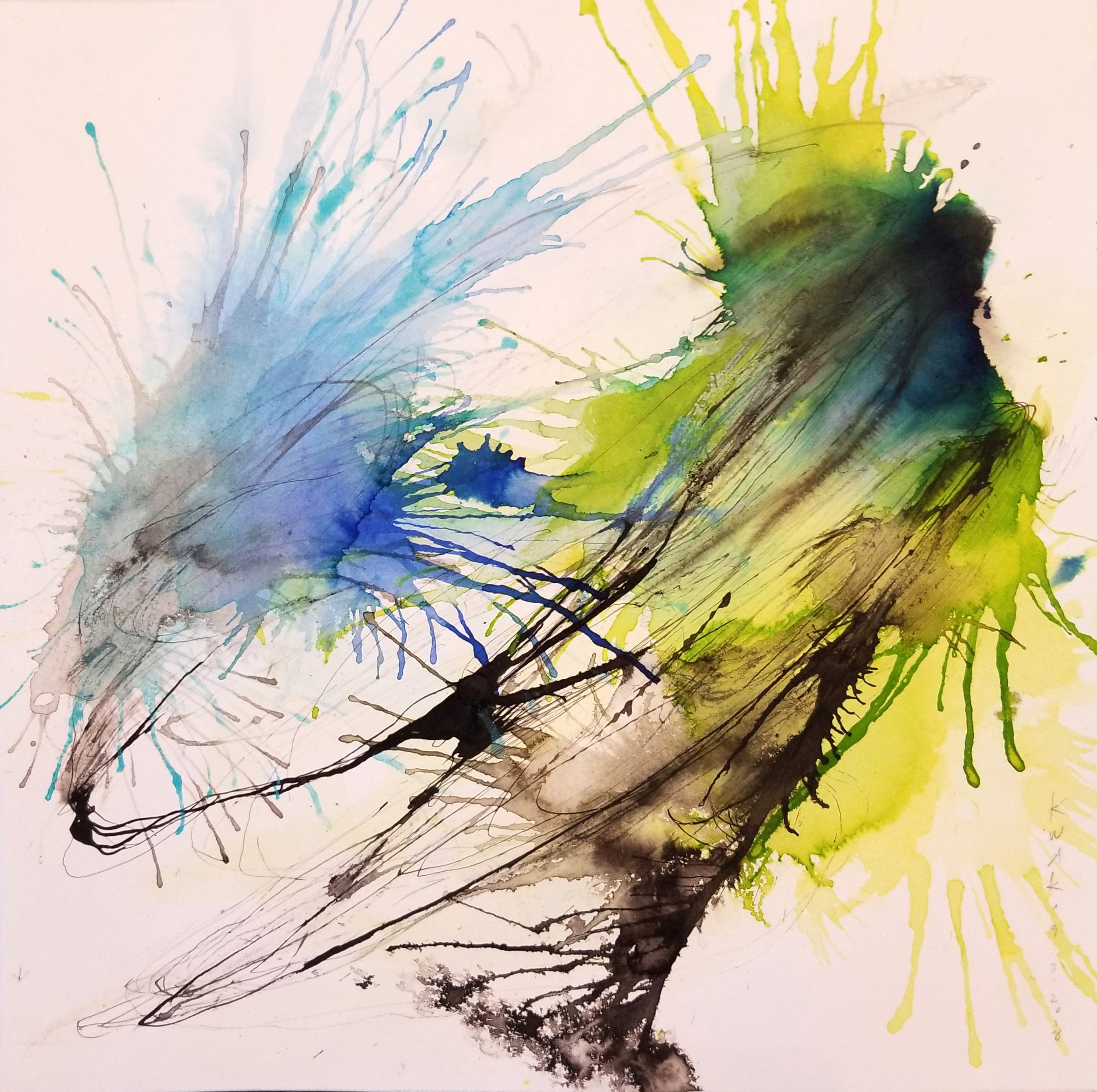 "Untitled", 2018, pen, ink, watercolor, 2018 © Sun K. Kwak