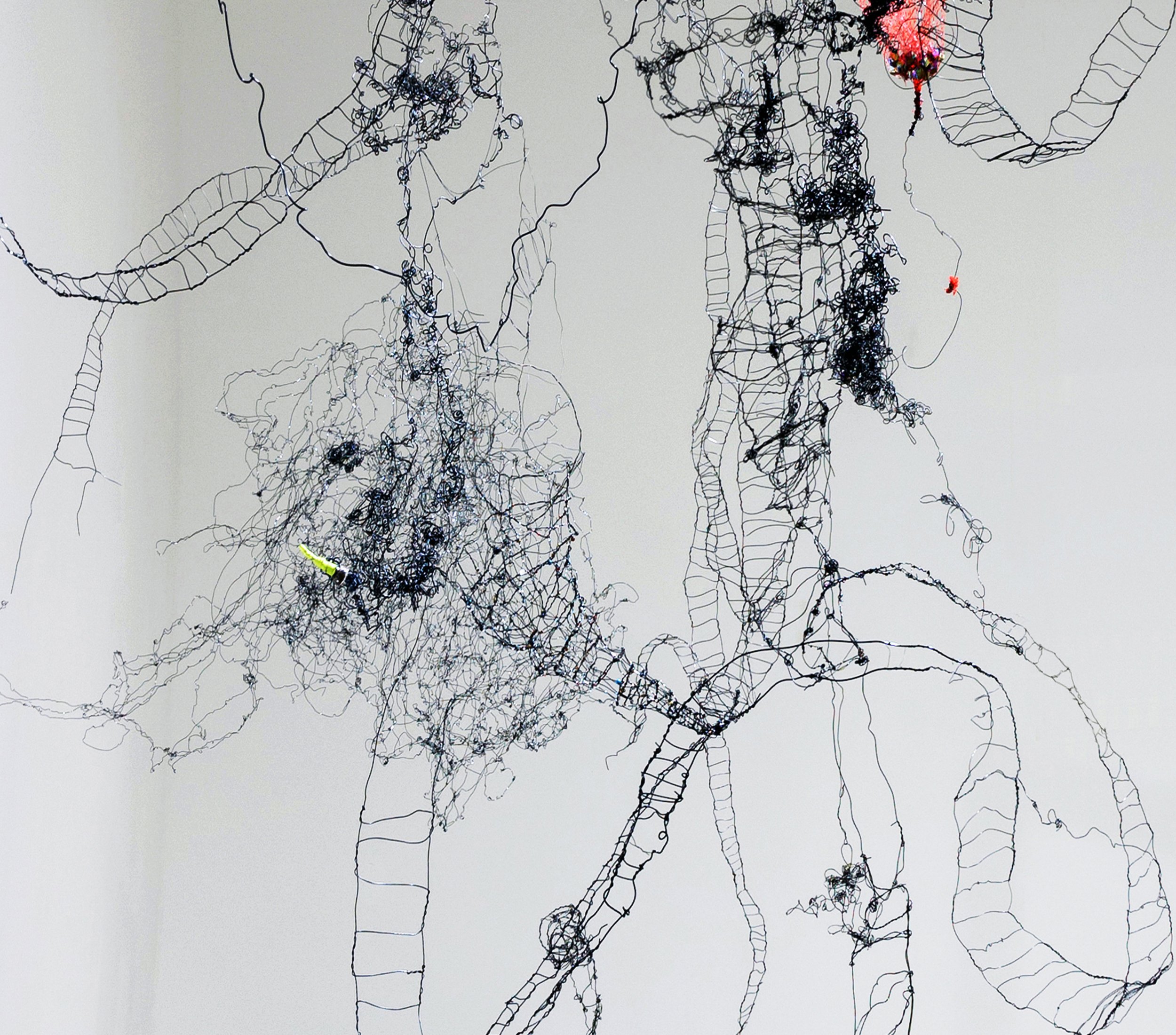 "Sewing Space" wire, mixed media, 2015 -detail © Sun K. Kwak