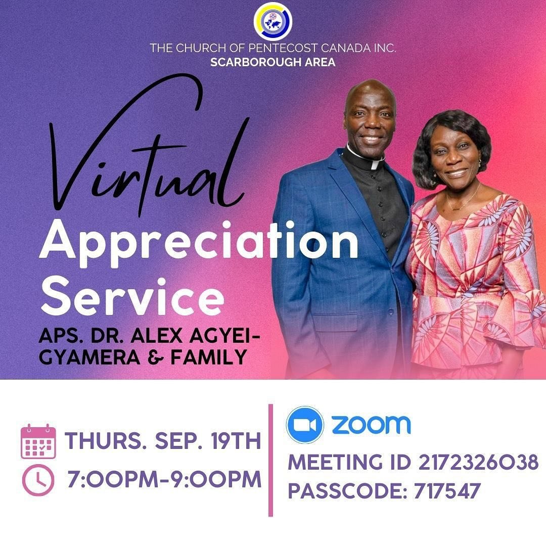 We give all the glory to God as we honour Apostle Dr. Alex Agyei Gyamera &amp; Mrs. Love Agyei-Gyamera for their many years of dedicated service in God's vineyard. As they step into retirement, we recognize their steadfastness and the impact they hav
