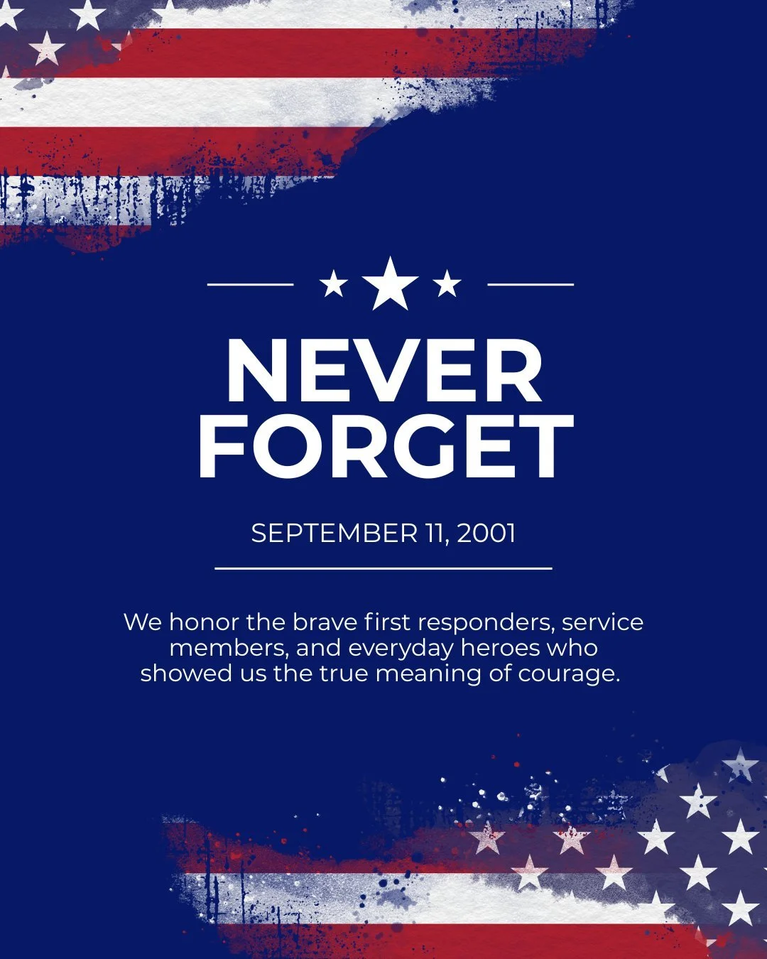 On September 11, 2001, we came together as a nation in the face of unthinkable tragedy. Today, as our country faces new challenges, let us remember that same spirit of unity and strength that carried us through.