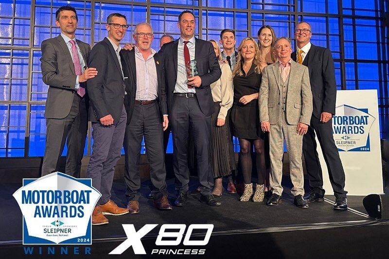 The Princess X80 has won the `Custom Yachts&rsquo; category at this year&rsquo;s Motor Boat Awards 2024! 😀

&lsquo;That lofty elevation, fulsome superstructure and &ldquo;super flybridge&rdquo; layout have proved so effective at luring in customers 