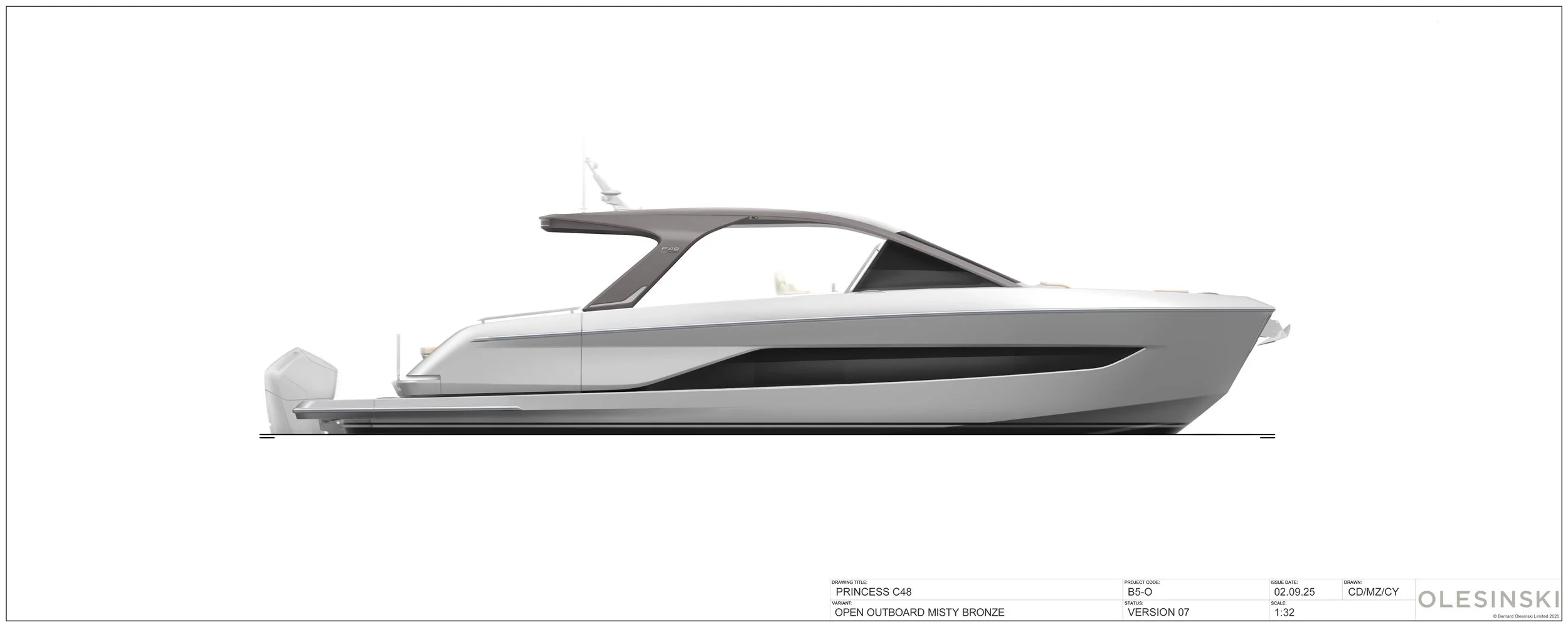 Princess_C48-open-profile-outboard-optional-sprayed-canopy-legs.jpg
