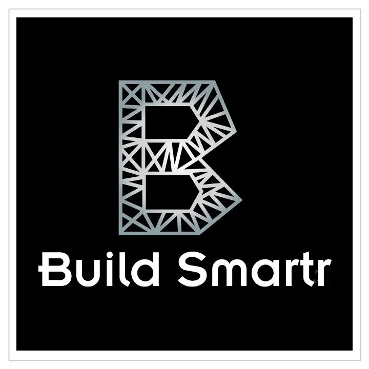 Logo with a stylized letter 'B' composed of geometric lines and the words 'Build Smartr' underneath, on a black background.