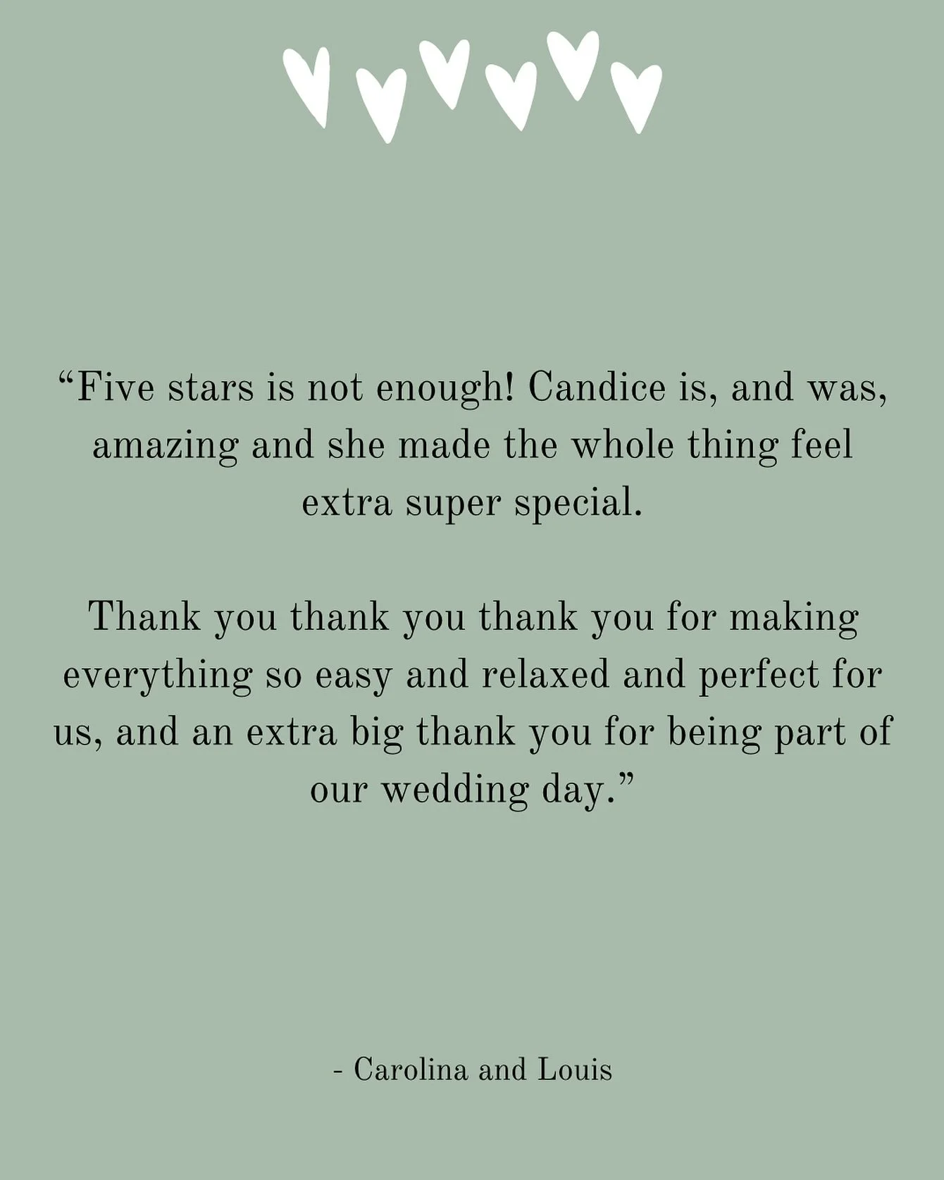 🤍 Testimonial love from Carolina and Louis 🤍 

Their beach ceremony was perfectly them. Their pooch in tow as we strolled with our toes in the sand and said the legal bits before signing the documents and parting ways as they went off to brunch. 

