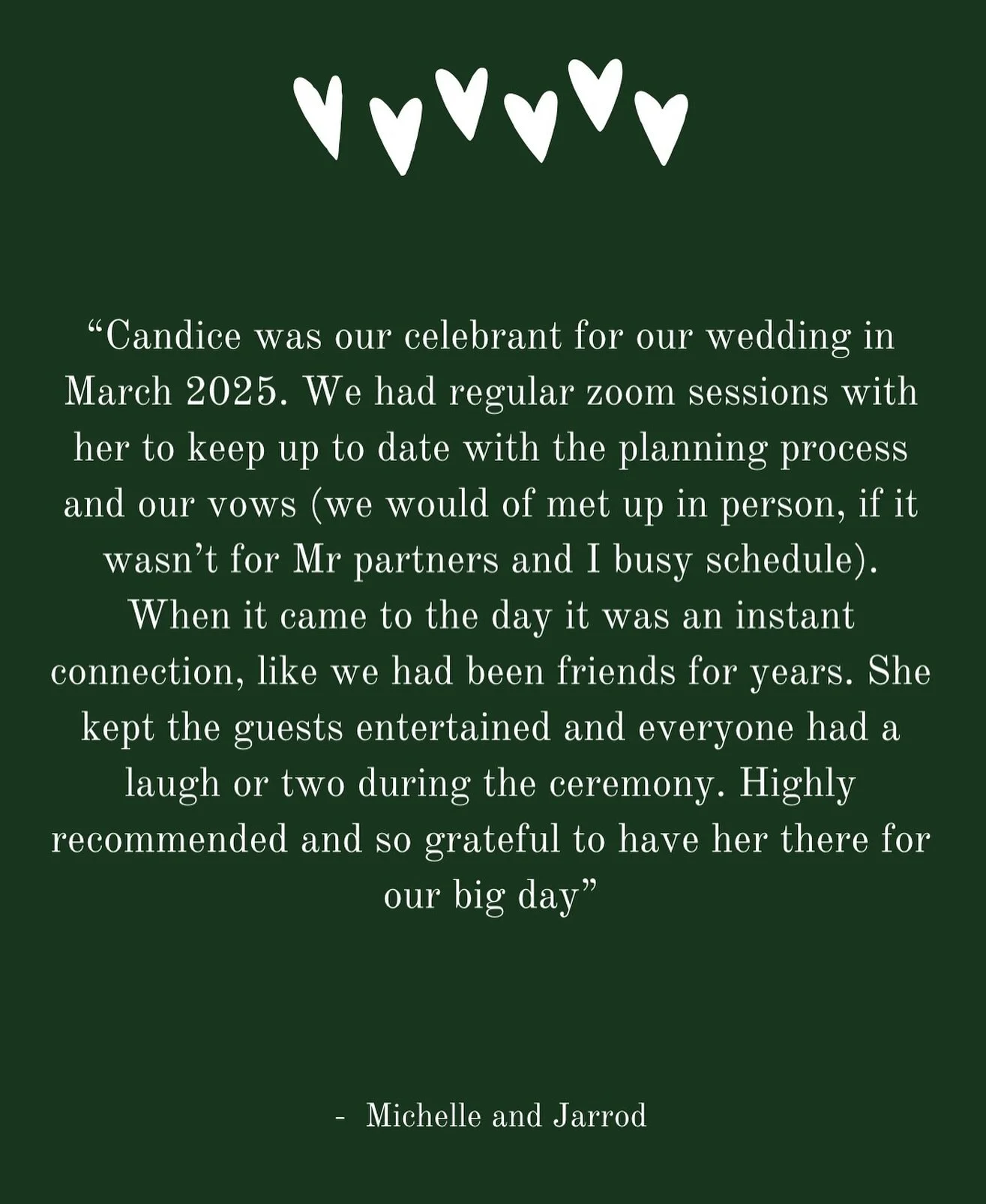 🤍 Testimonial love from Michelle and Jarrod 🤍

A warm day on Phillip island made for a big wholesome day of love!! 

#melbournecelebrant #melbourneweddingcelebrant #weddingcelebrant