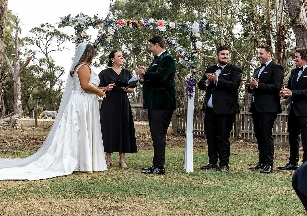 Claire and Max made the absolute most of their big day and this photo is just a little snippet of it. Two amazing legends! 

♡ Photos @liminalwonderland 
♡ Venue @paramoorwinery 
♡ Flowers @agajonesflowers 
♡ Dress @kerry_armatas_dressmaker 
♡ Suits 