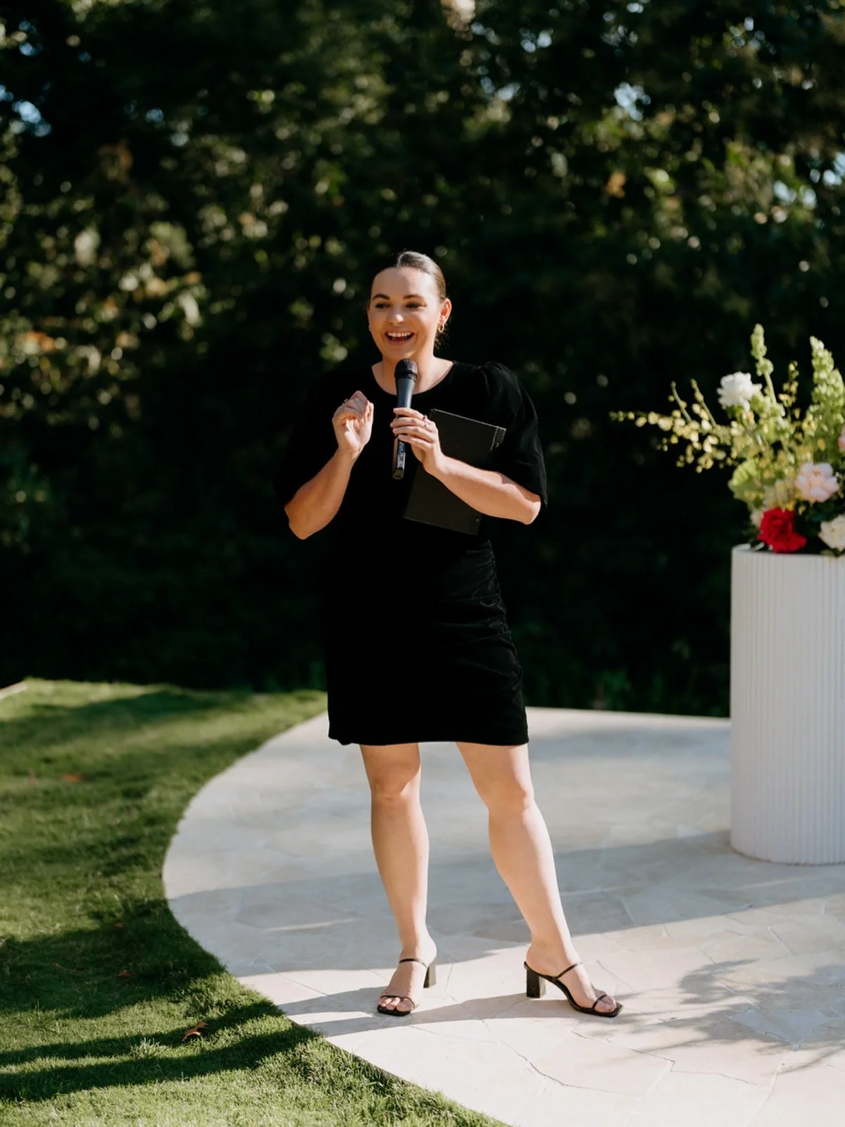 HOT DAMN I love this job ππΌ 
@glennichollsphotography captured me in the absolute element for K and C’s phenomenal day of love at the @olindateahouse π€ 
—— 
Celebrant and MC 
Loveagoodwedding.com 
—— 
#melbournecel